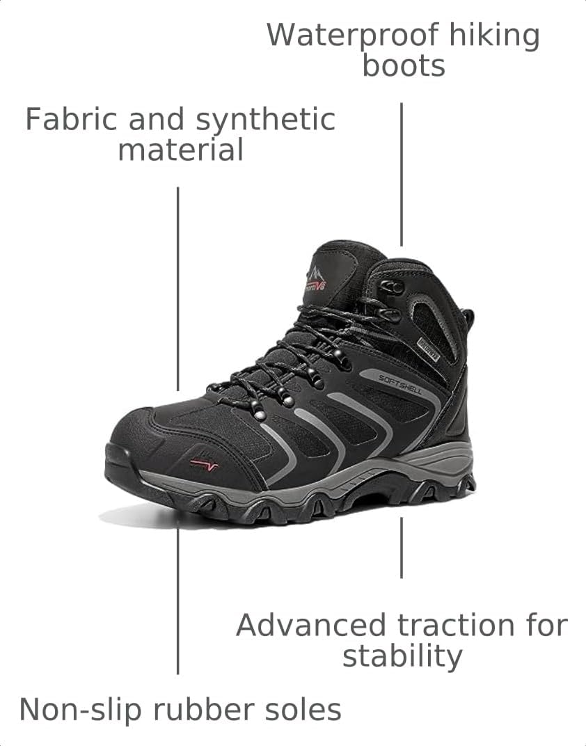 Detalle de NORTIV 8 Men's Ankle High Waterproof Hiking Boots