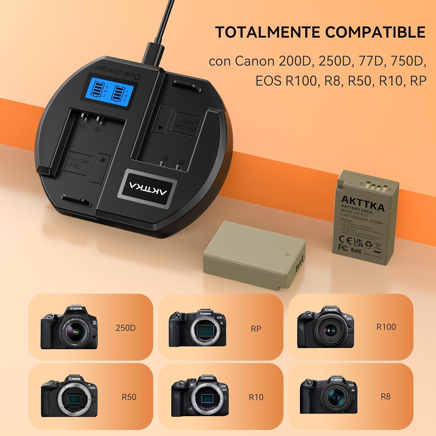 Thumbnail 1 de AKTTKA LP-E17 Dual USB-C