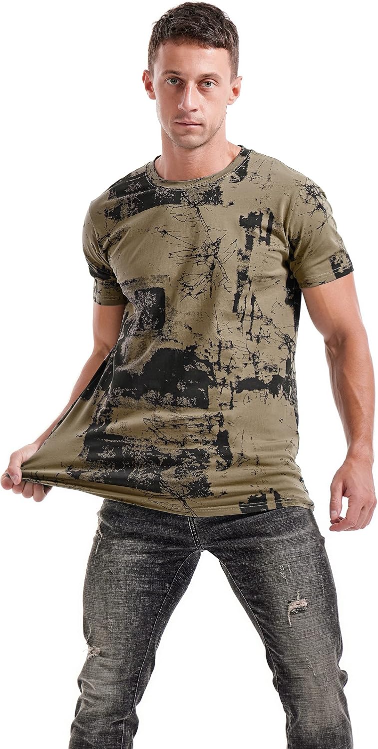 Detalle 2 de RONOMO Men’s Round Neck Short Sleeved T-Shirt (95% cotton, 5% polyester) with medium stretch