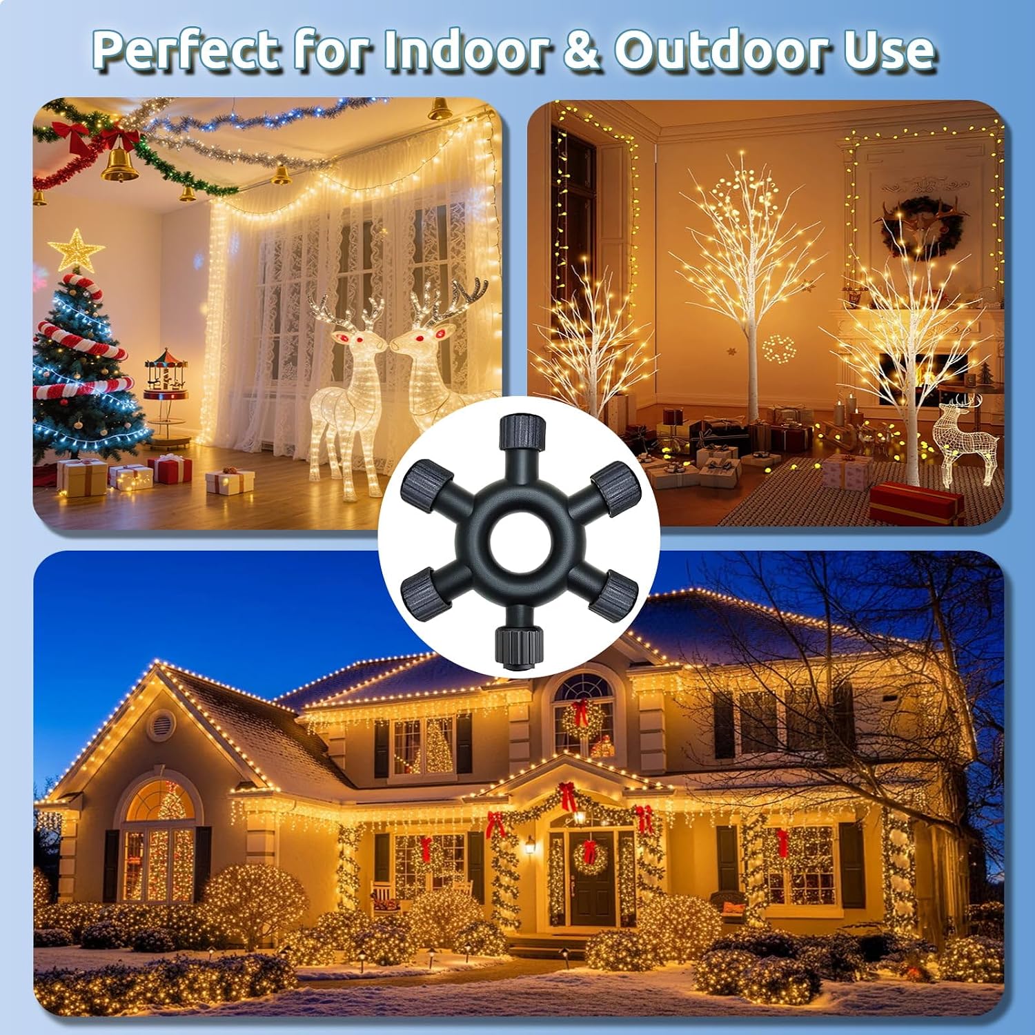 Thumbnail 6 de Joycome Christmas Light Splitter Connector 2 Pin 1-to-5 Splitter 🎄