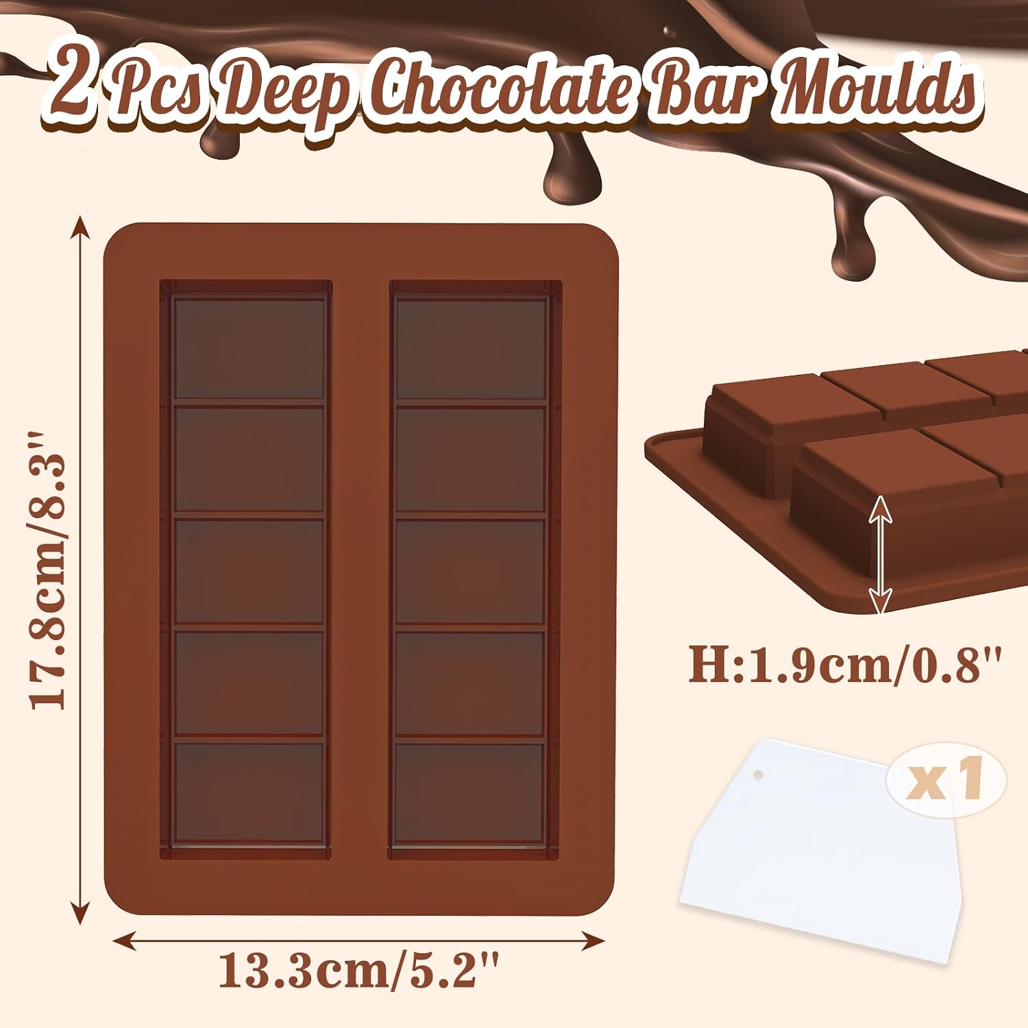 Detalle 2 de Kamehame Deep Small Chocolate Bar Moulds 🍫