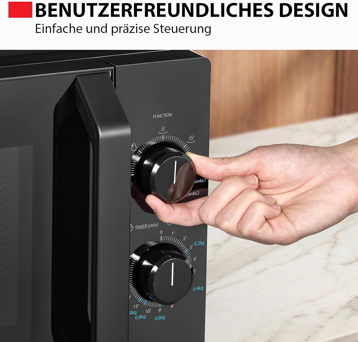 Detalle de Toshiba MW2-MG20PE(BK) Mikrowellenherd – 700 W Mikrowelle mit knusprigem Grill und Kombi-Garfunktion, 20 L, Schwarz