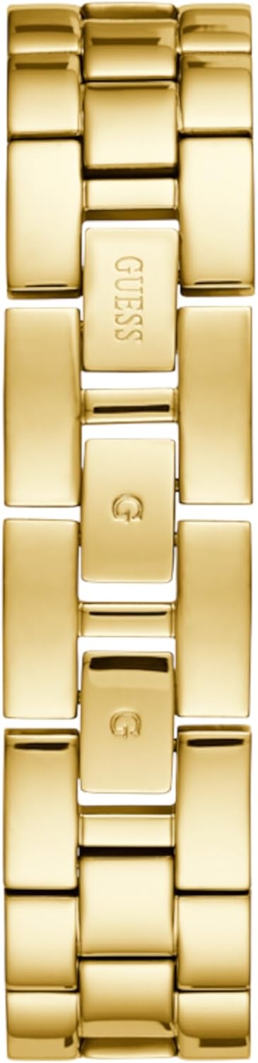 Detalle de GUESS Damen Armbanduhr Aurora – goldfarbenes Edelstahlband, Quarz, Mineralglas, 36,5 mm