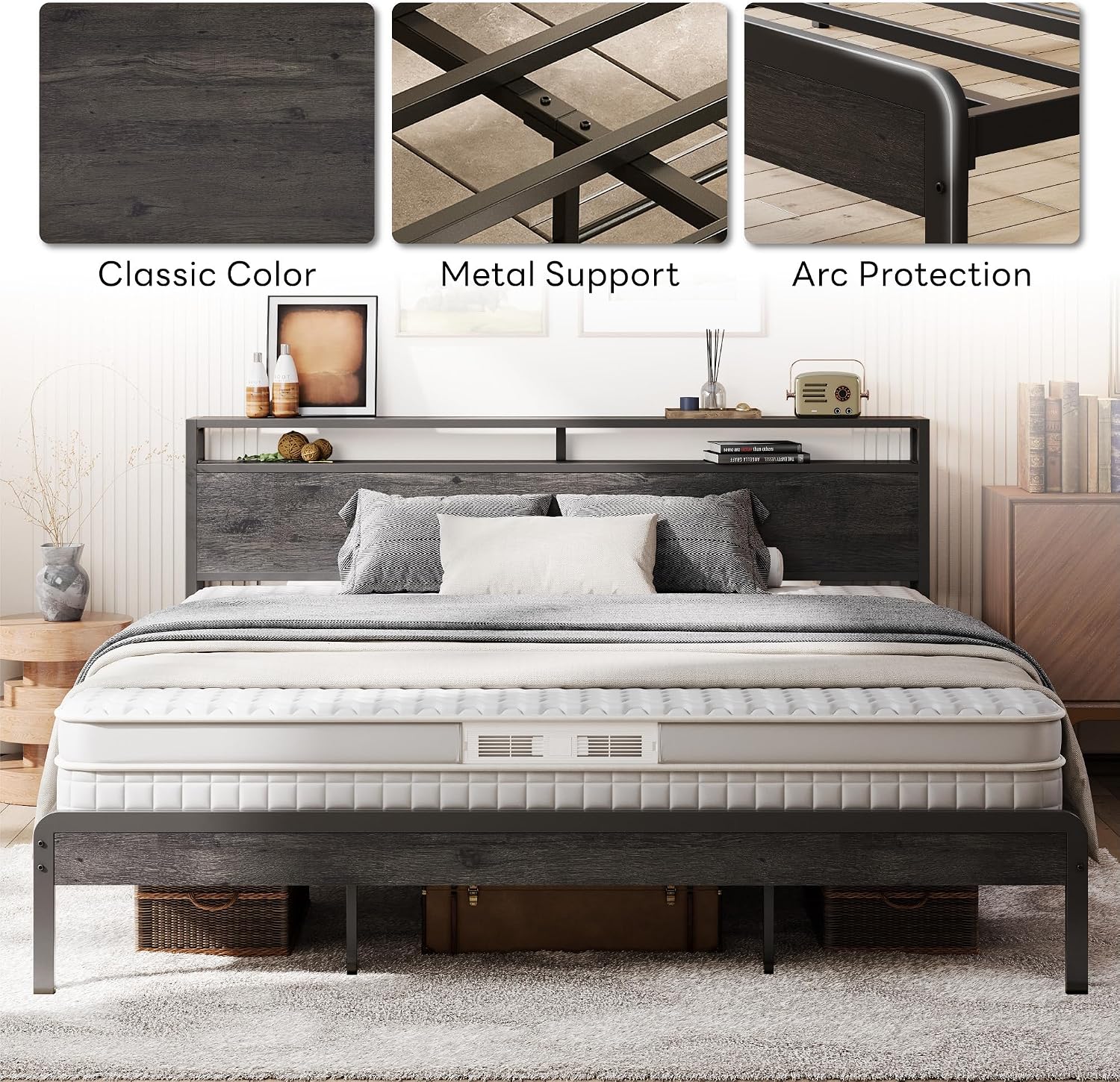 Detalle de LIKIMIO King Bed Frame, King Size