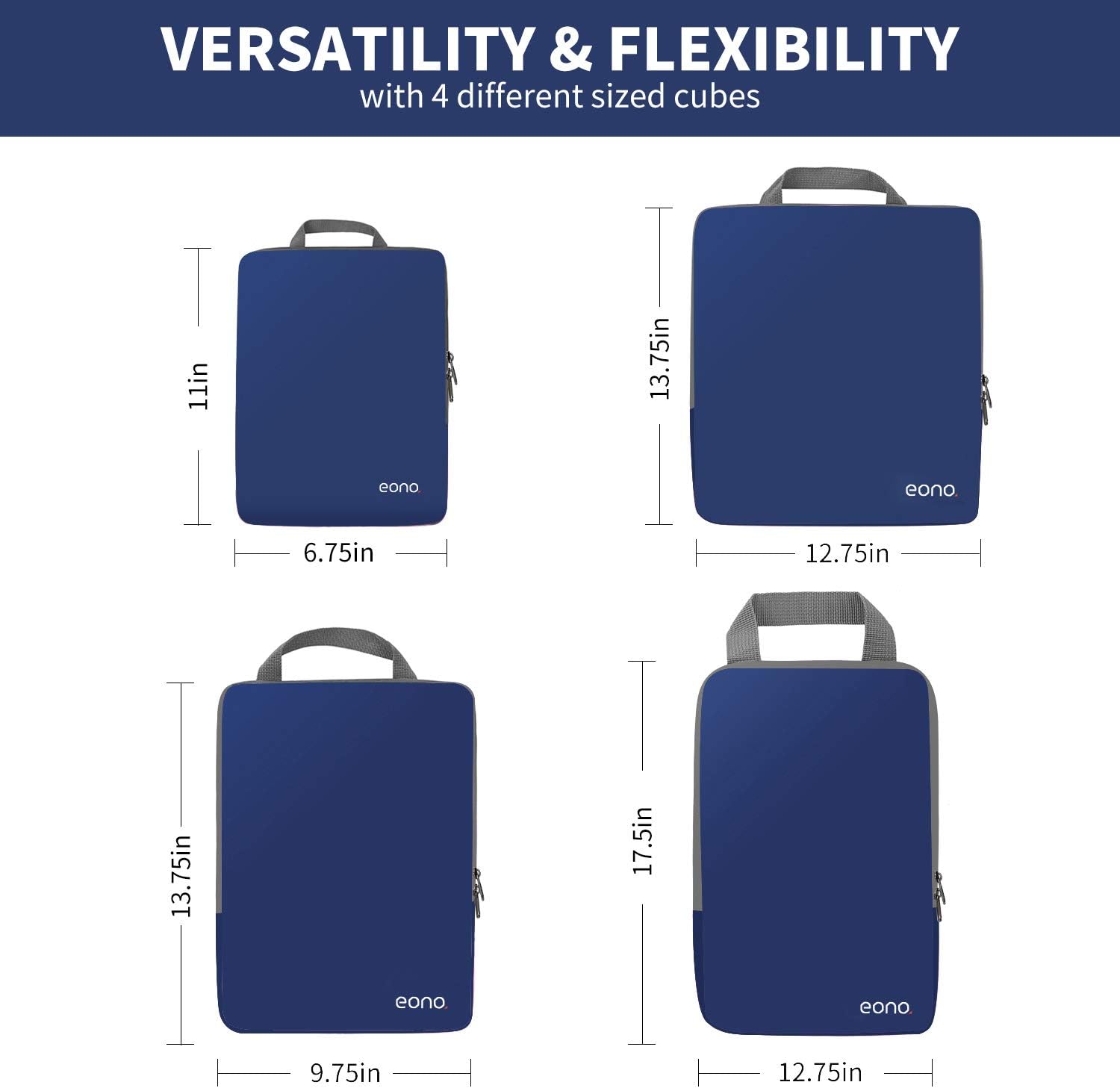 Detalle 2 de Eono 3/4/6 Compression Packing Cubes 60% 🚚
