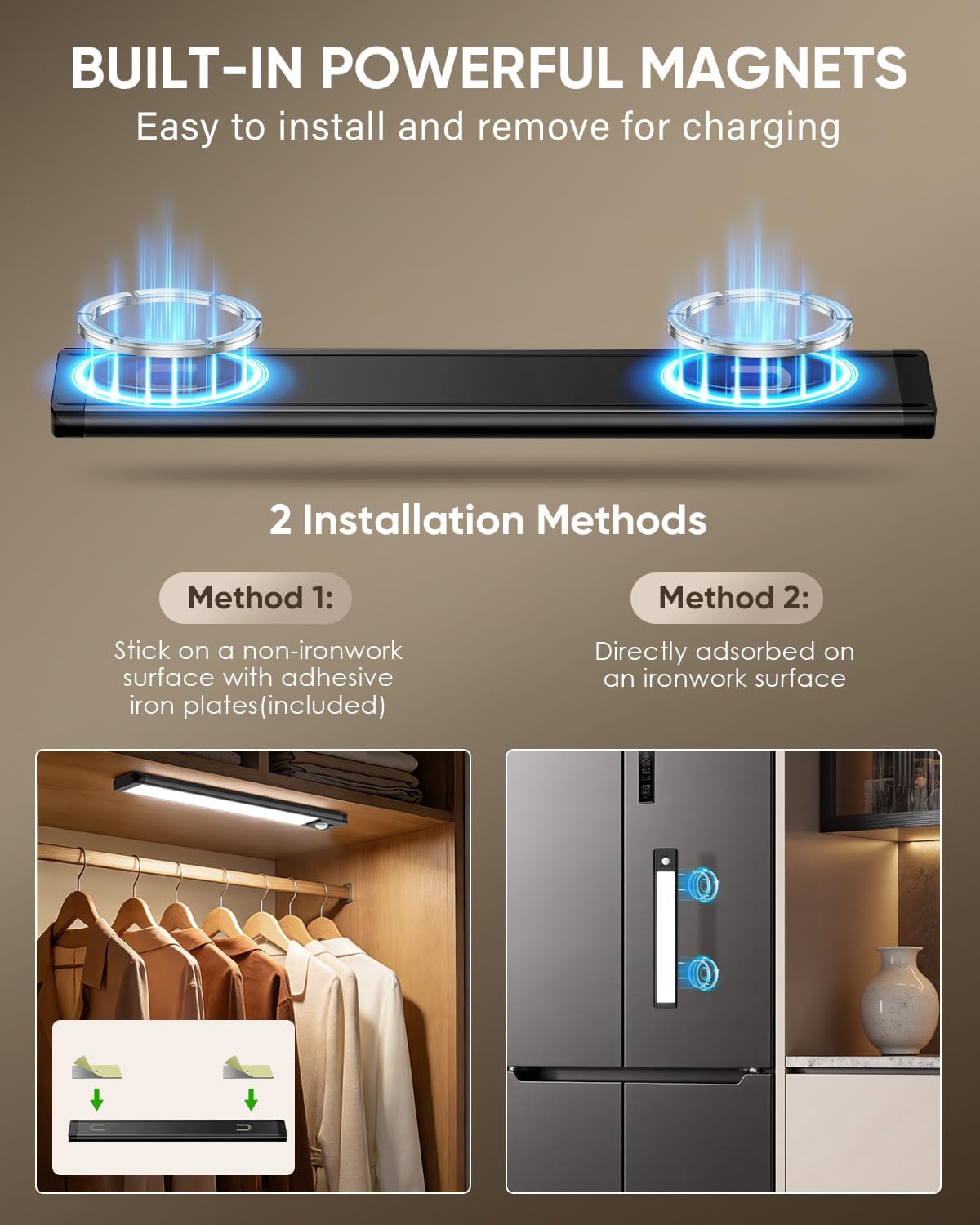 Detalle 2 de MCGOR GLS-C010 10-Inch Under-Cabinet Lights, 5-Pack, Motion Sensor