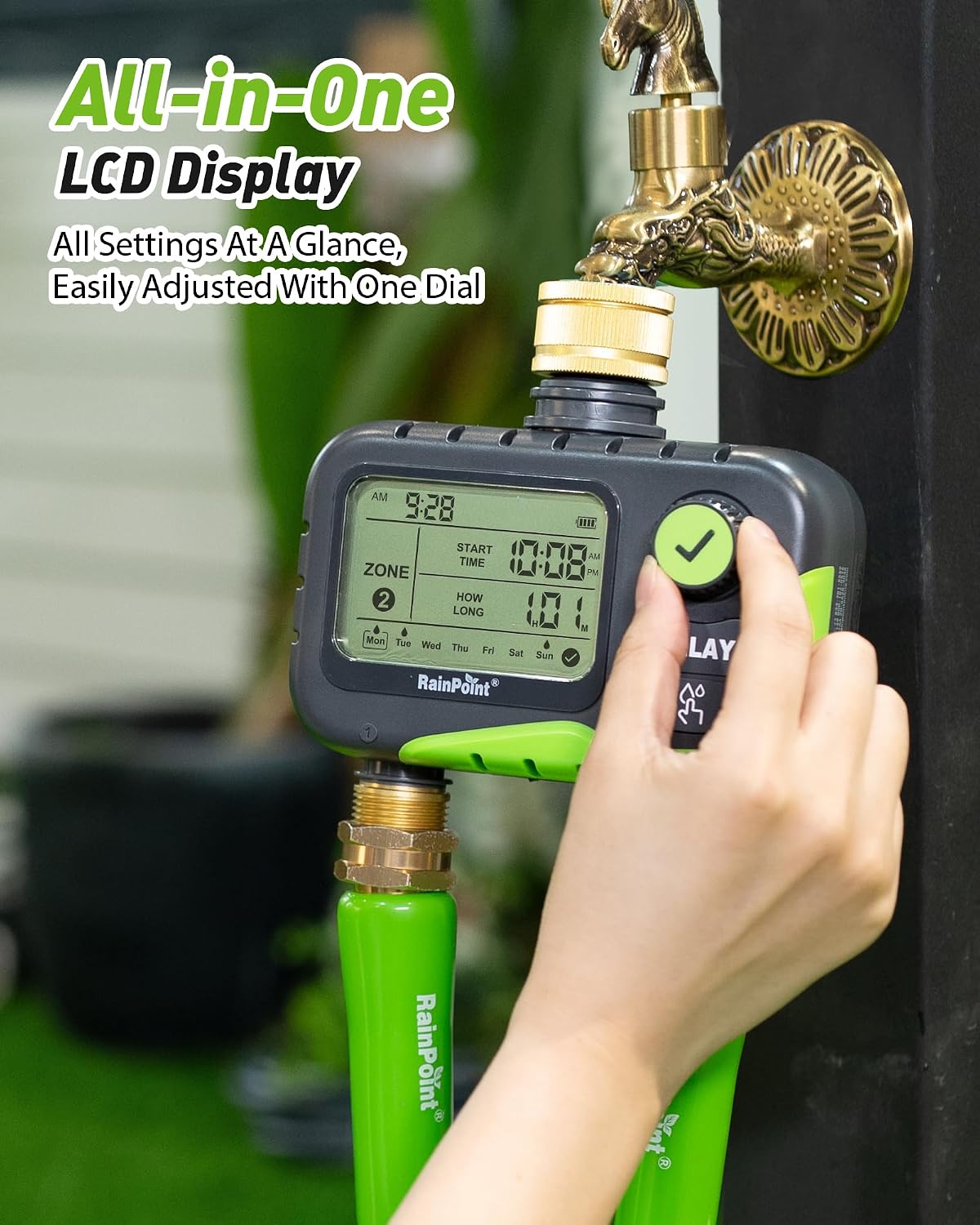 Thumbnail 2 de RAINPOINT 2-Zone Water Timer Kit with Solar Panel: A practical, self-sufficient irrigation solution