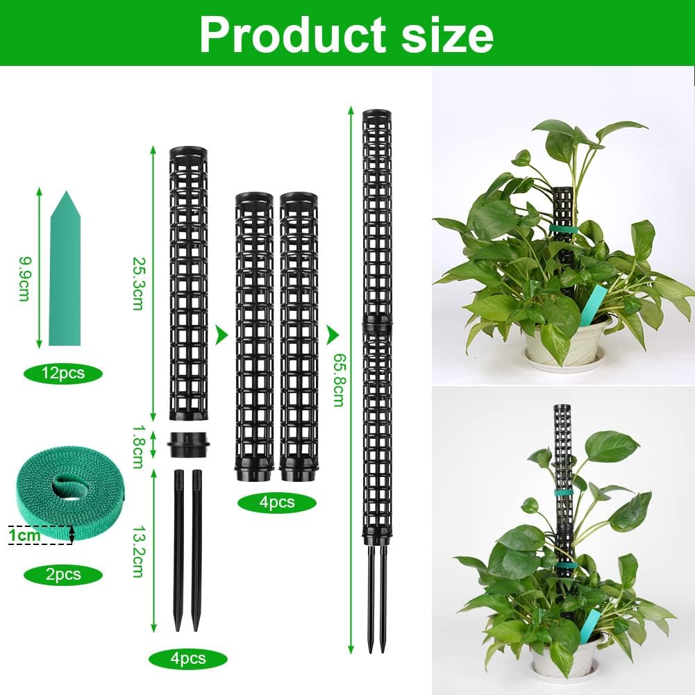Detalle 2 de OFFCUP Moosstab Pflanzstab – 4er-Set als Monstera Rankhilfe mit Etiketten & Klettverschluss