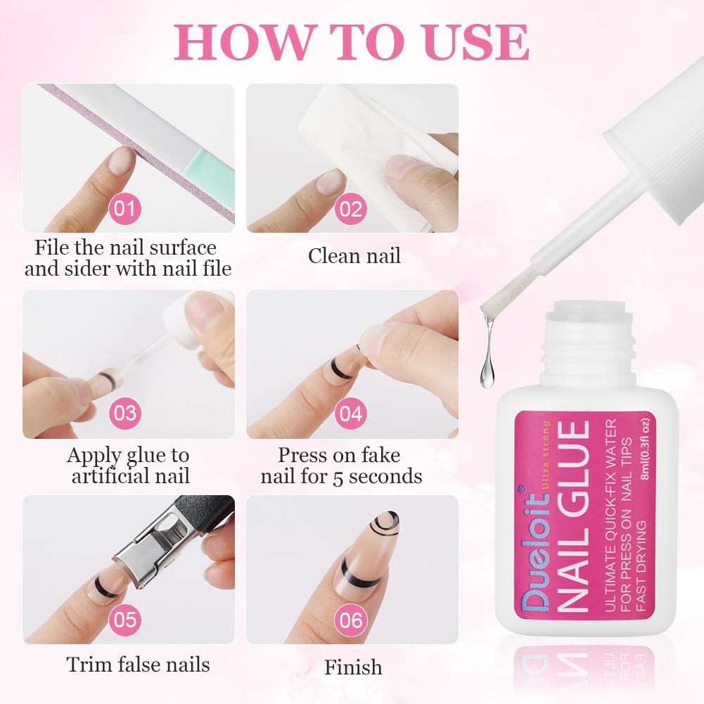 Detalle 2 de LOPHE Pegamento Uñas Postizas 💅 8ml Fuerte y Profesional