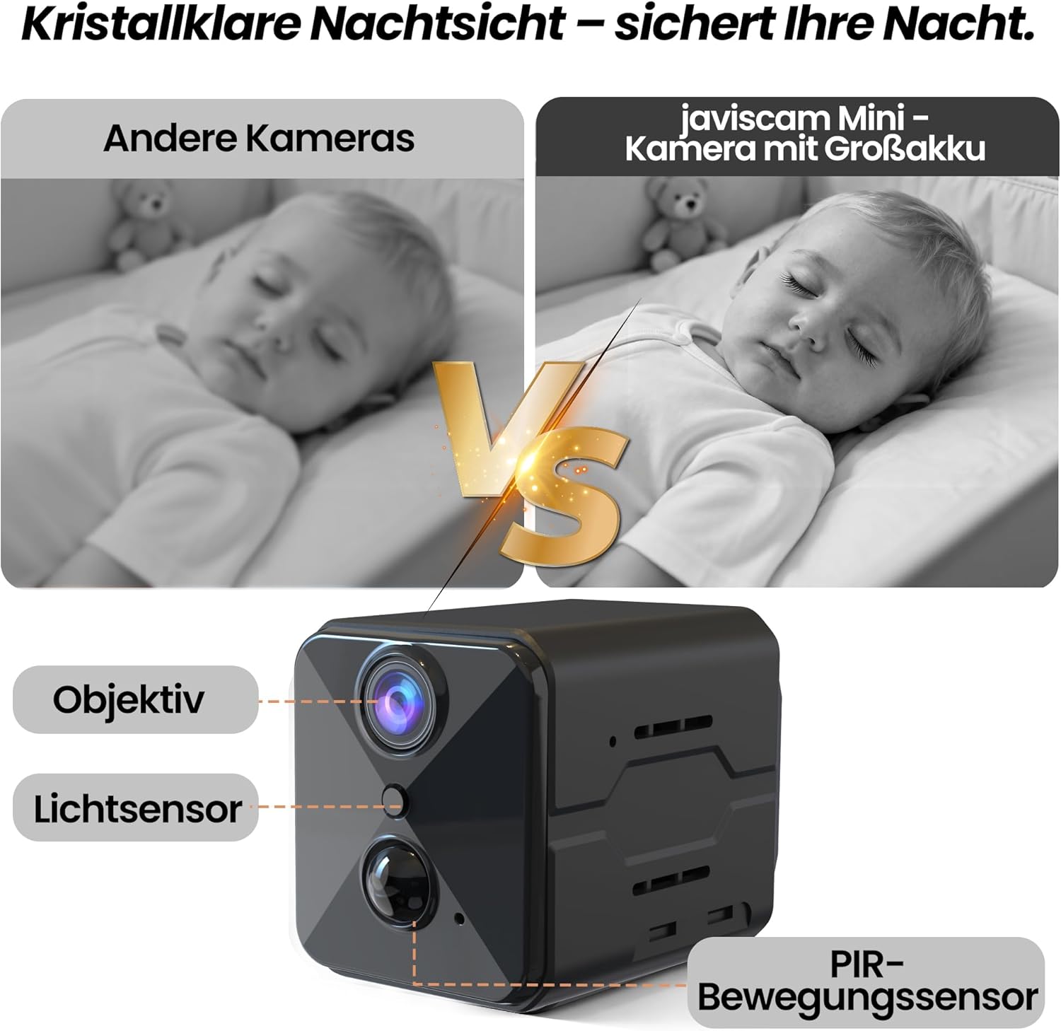 Detalle de 4K Mini Kamera für Innen, 2800 mAh Akku