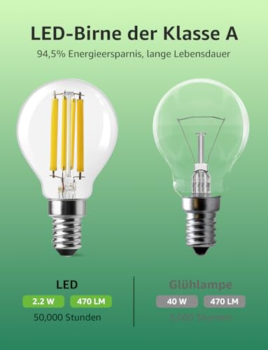 Detalle de Lepro E14 LED warmweiß 2,2W P45 470 lm 2700K – 4 Stück