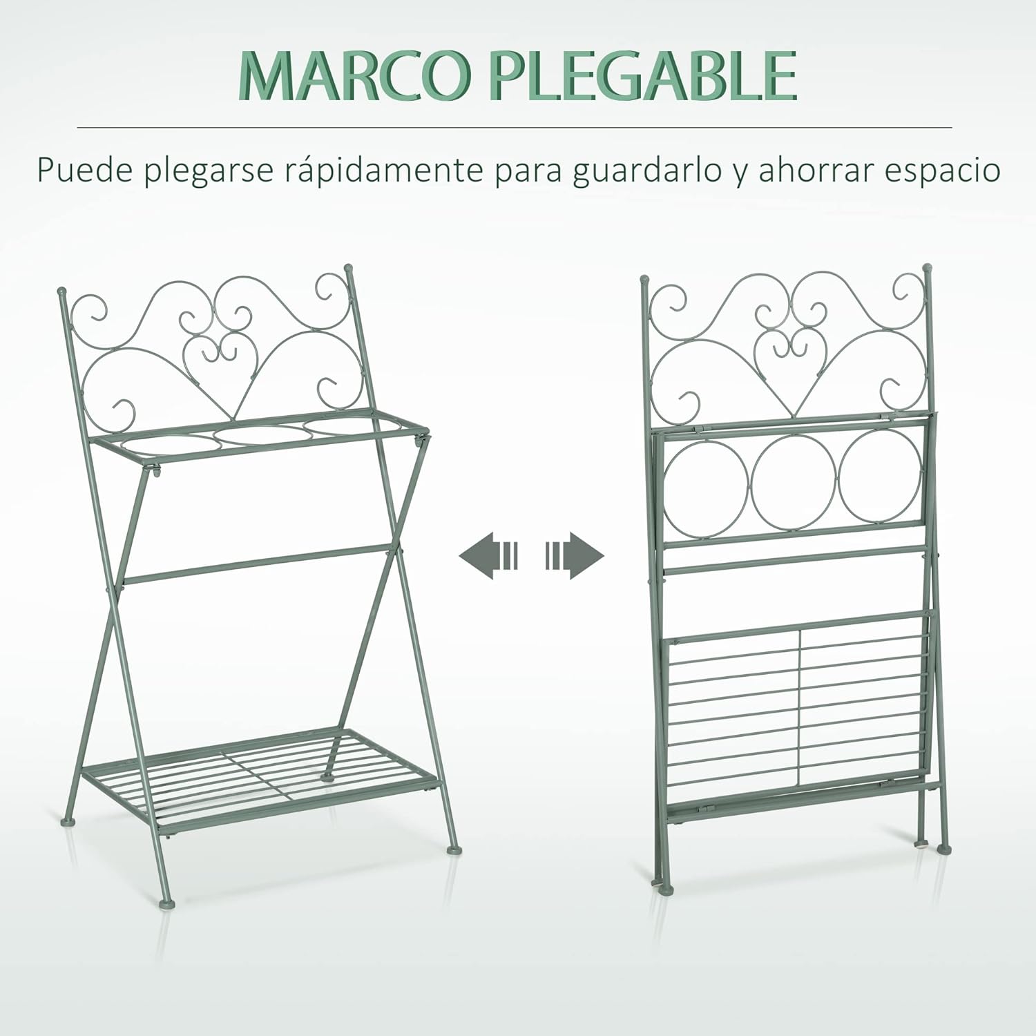 Thumbnail 3 de Outsunny Soporte Plegable para Plantas con 3 Macetas