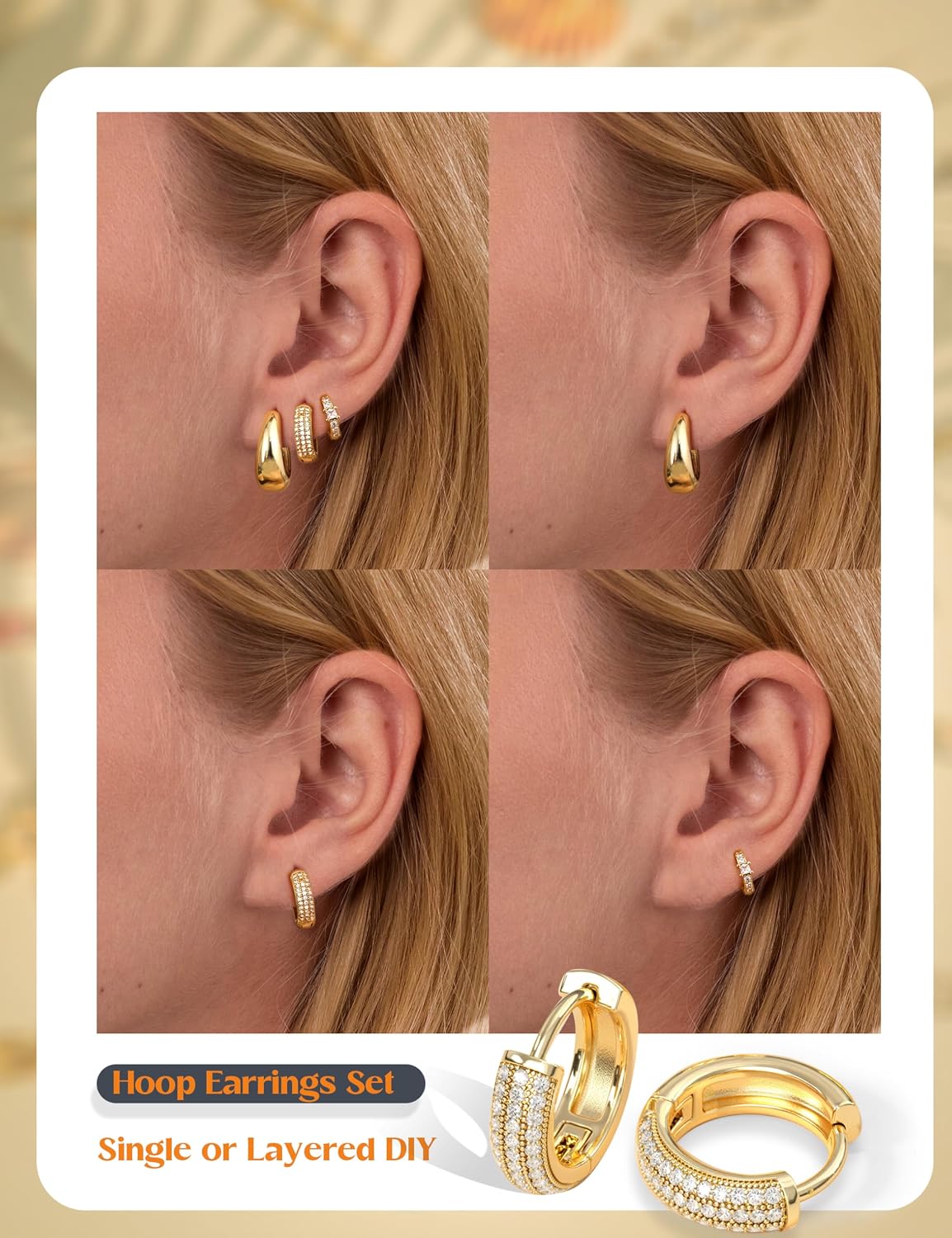 Detalle 2 de LOLIAS Small Hoop Earrings 3 Pairs