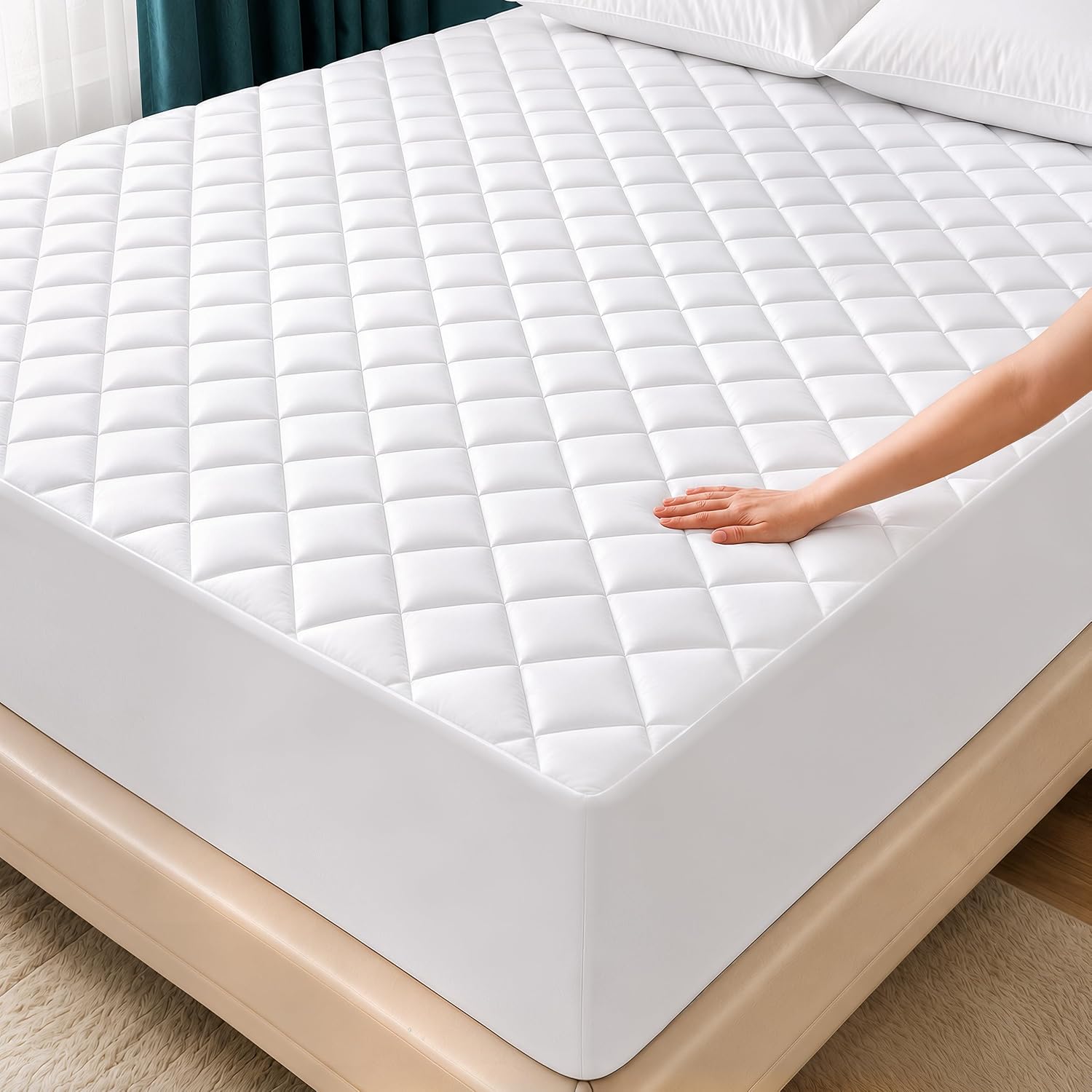 Utopia Bedding UB0041 Full Mattress Pad, Quilted Microfiber, 16-Inch Deep Pocket