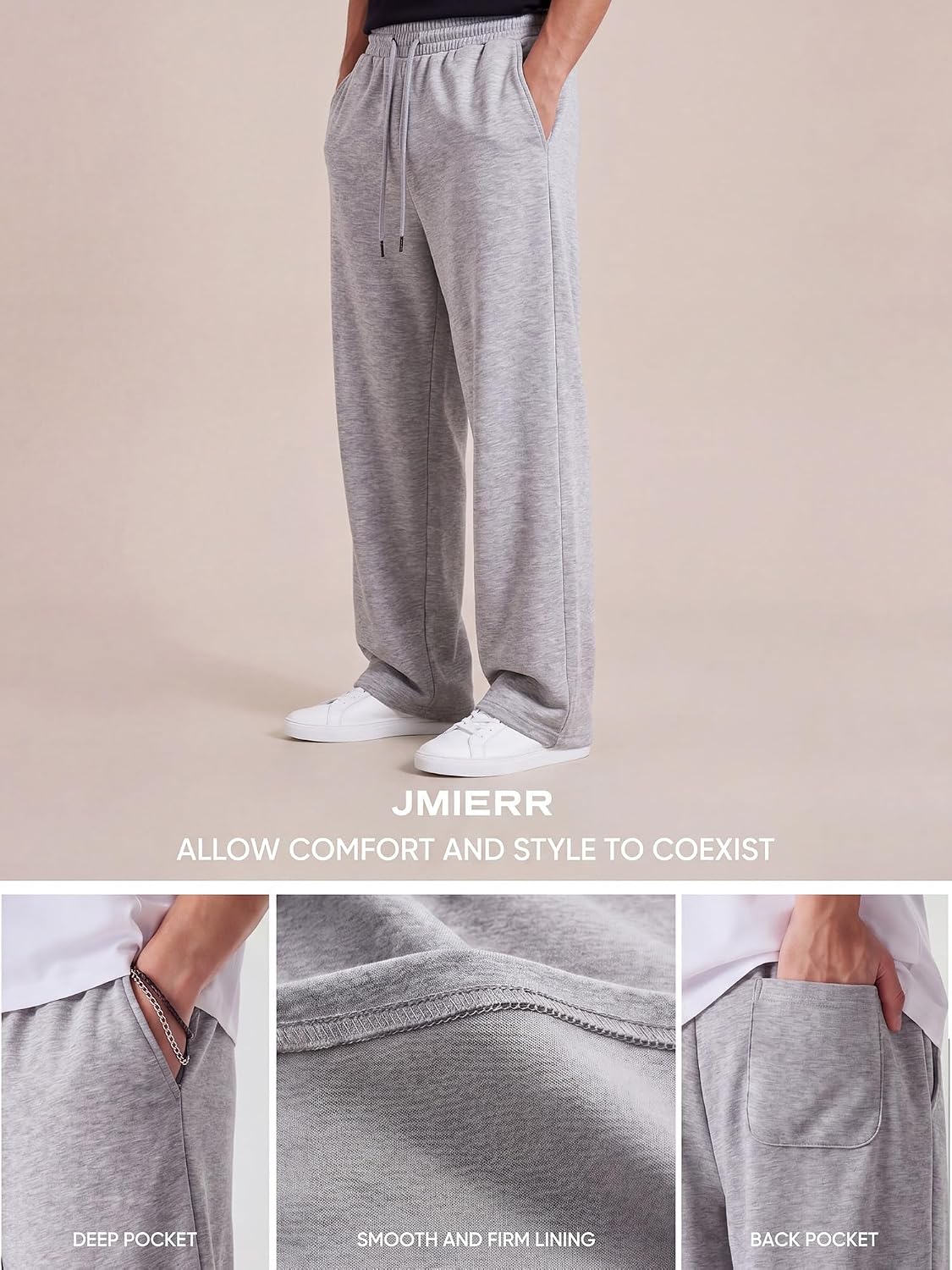 Thumbnail 4 de JMIERR Men's Wide Leg Lounge Pants