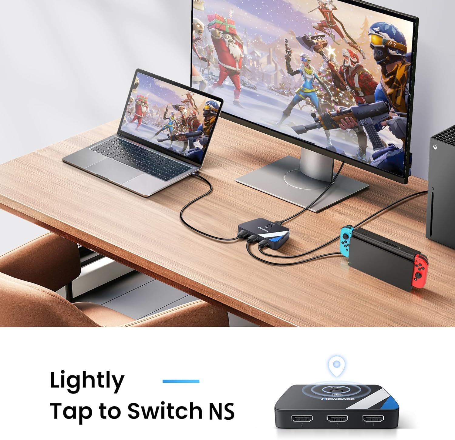 Thumbnail 3 de 4K@60Hz HDMI Switch: 3 In, 1 Out with 1.2m Cable