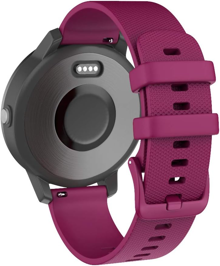 Detalle de OVERSTEP 20mm Soft Silicone Band for Garmin and Samsung Smartwatches (Wine Red)