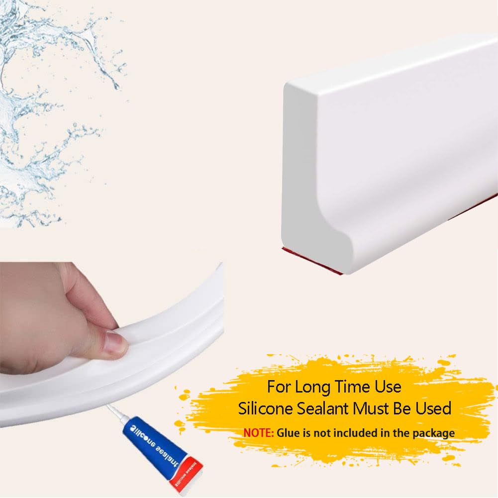 Thumbnail 2 de Zayejod 1 L-shaped Shower Threshold Barrier, 2 m, White