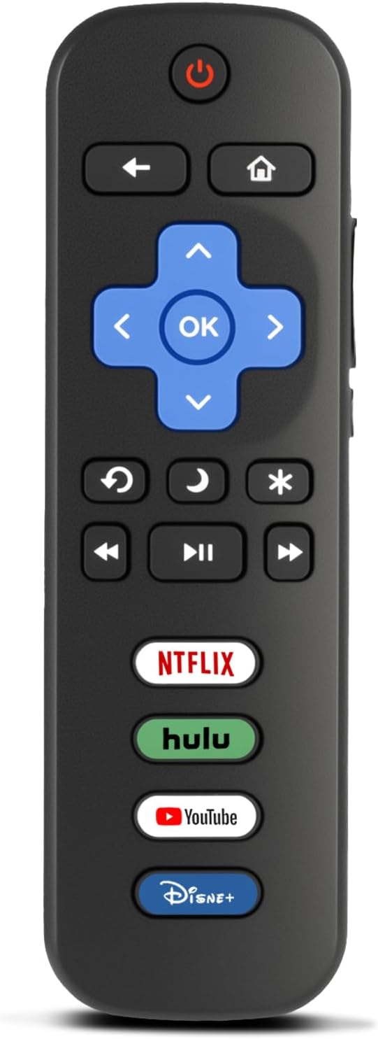 Detalle de Luyeper Replacement Remote Control for Roku TV (IR) — Works with TCL, Hisense, Onn Roku TVs and more