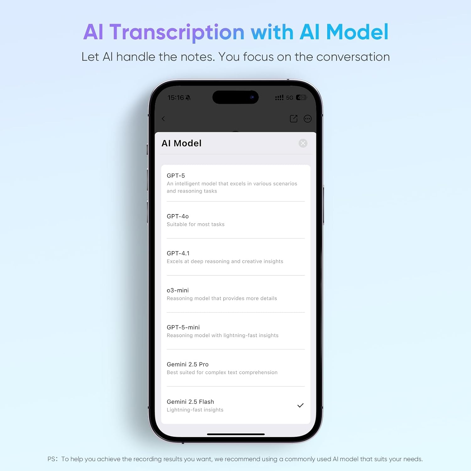 Thumbnail 6 de AI Voice Recorder with APP Control: Transcribe, Summarise and Manage Meetings