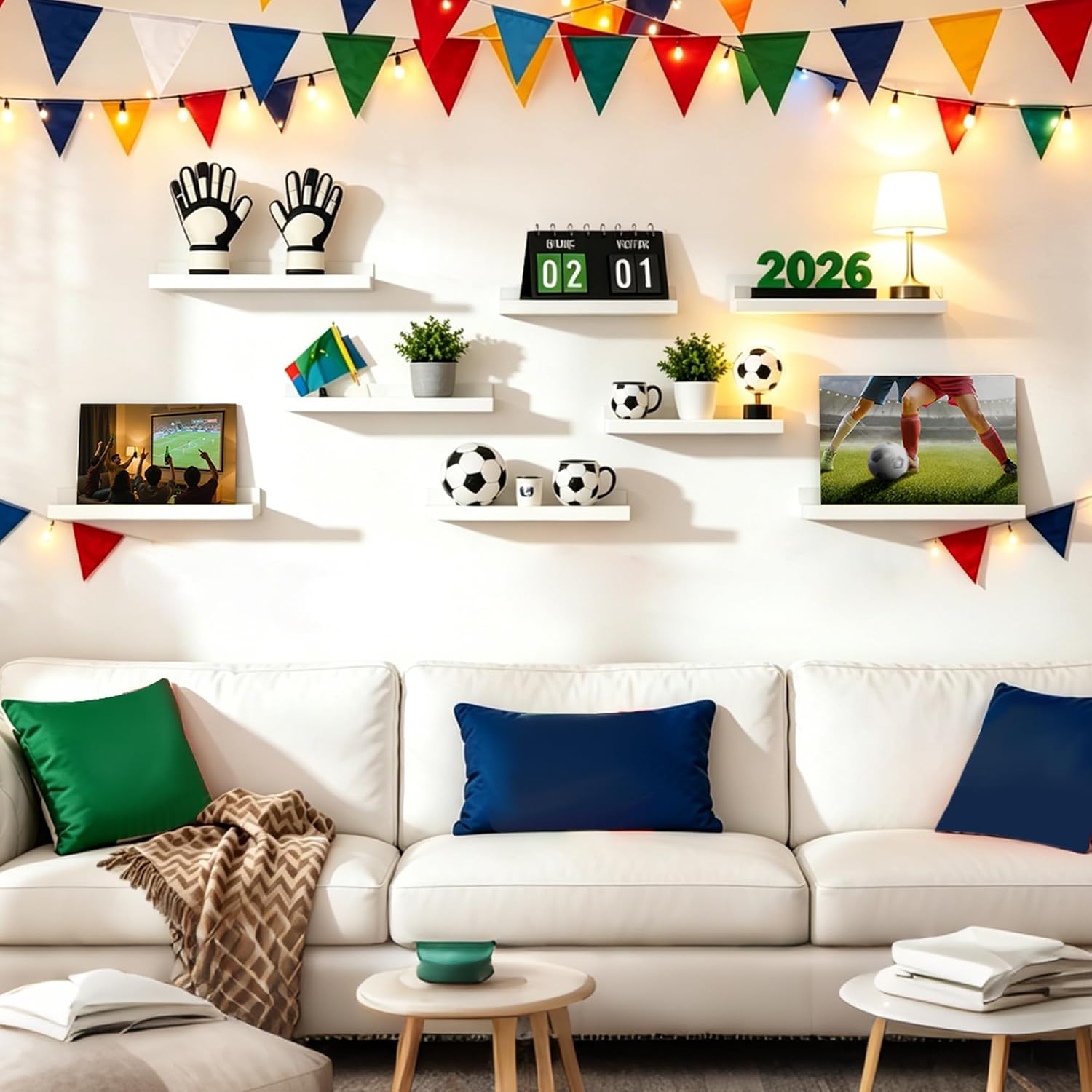 Thumbnail 1 de Upsimples Wall Floating Shelves Set of 6 ⚙
