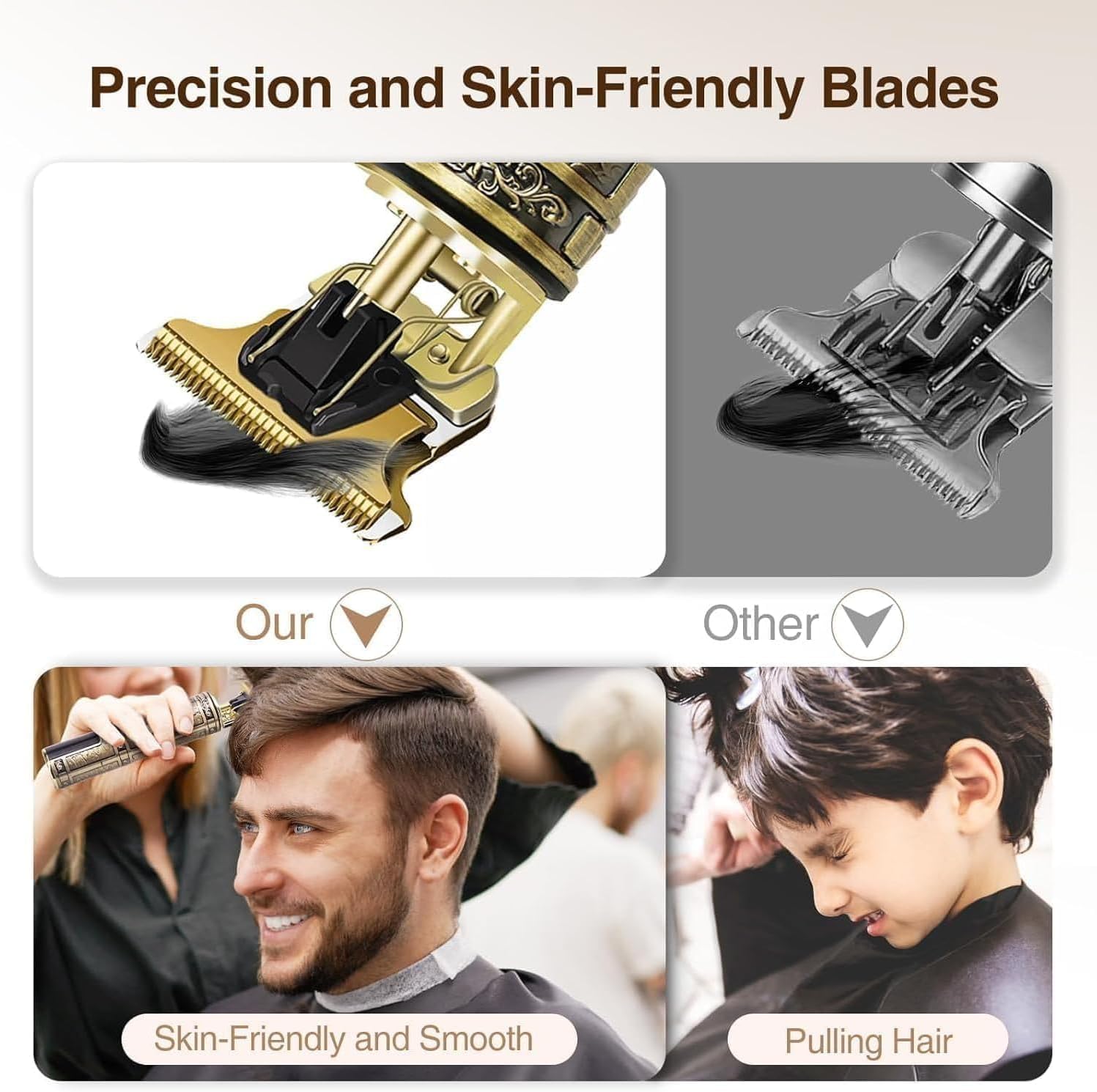 Detalle de LCD cordless beard trimmer with 1.6