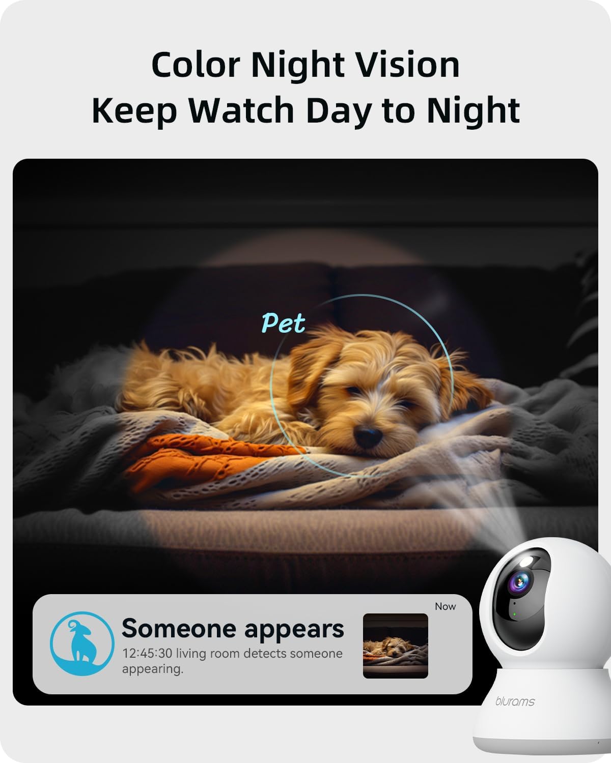 Thumbnail 2 de blurams Baby Monitor Dog Camera 2K with 360° Tracking