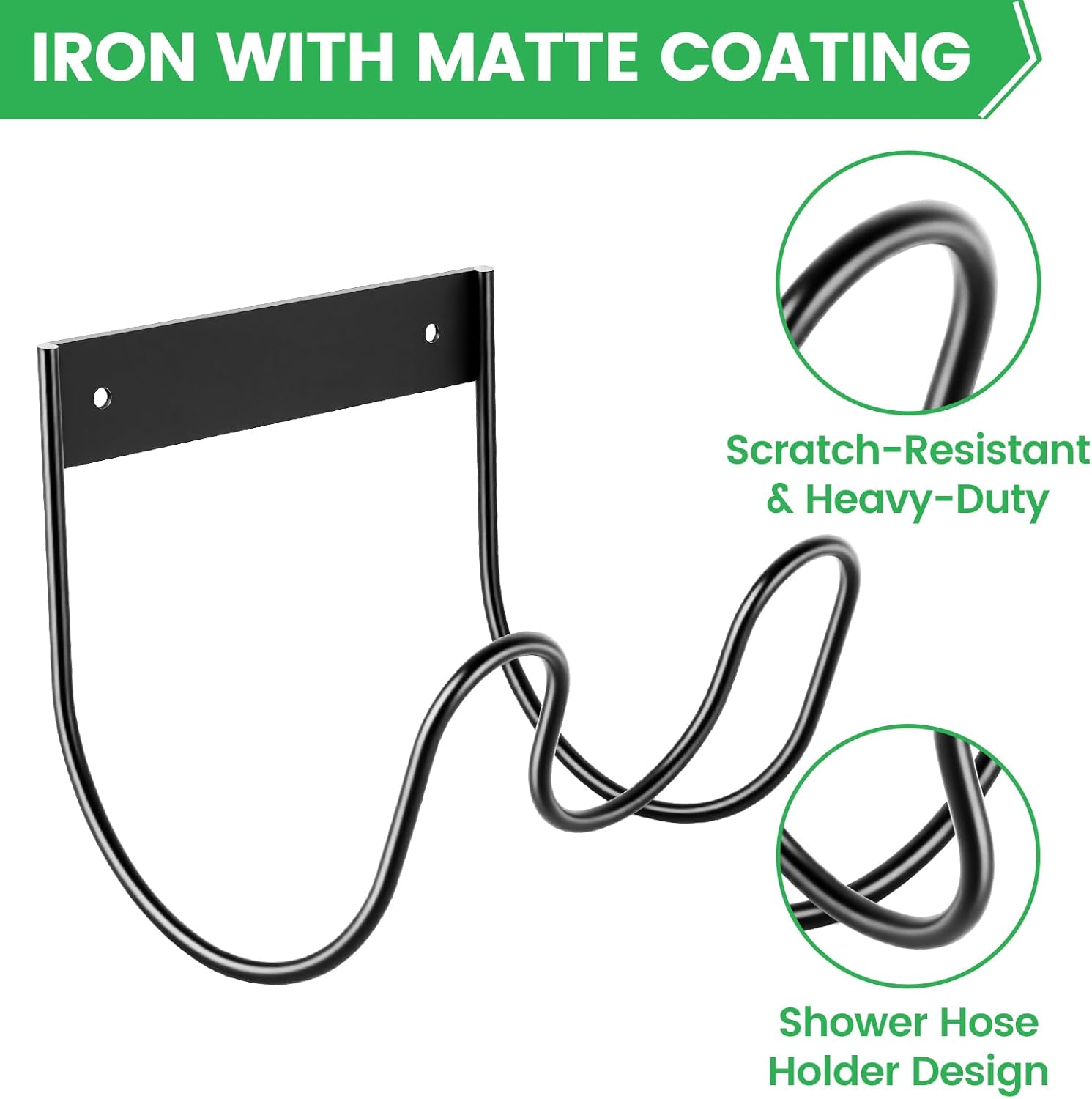 Thumbnail 2 de Hydrogarden Wall Mounted Stainless Hose Holder (Black)