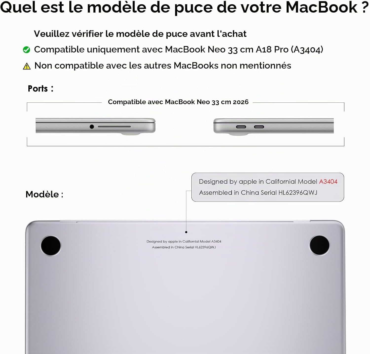 Thumbnail 1 de eleger A3404 beschermhoes voor MacBook Neo 13 inch, mat transparant