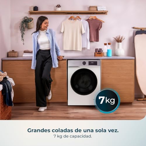 Detalle de Cecotec Lavadora Carga Frontal 7 kg Bolero DressCode 7450 Inverter: eficiencia y silencio para tu hogar