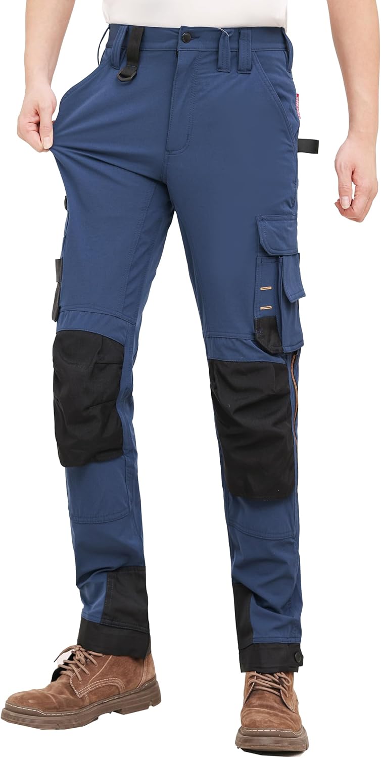 Thumbnail 6 de WORK IDEA Herren Slim-Fit Stretch Arbeitshose: Strapazierfähige Eleganz mit Cordura-Bereichen