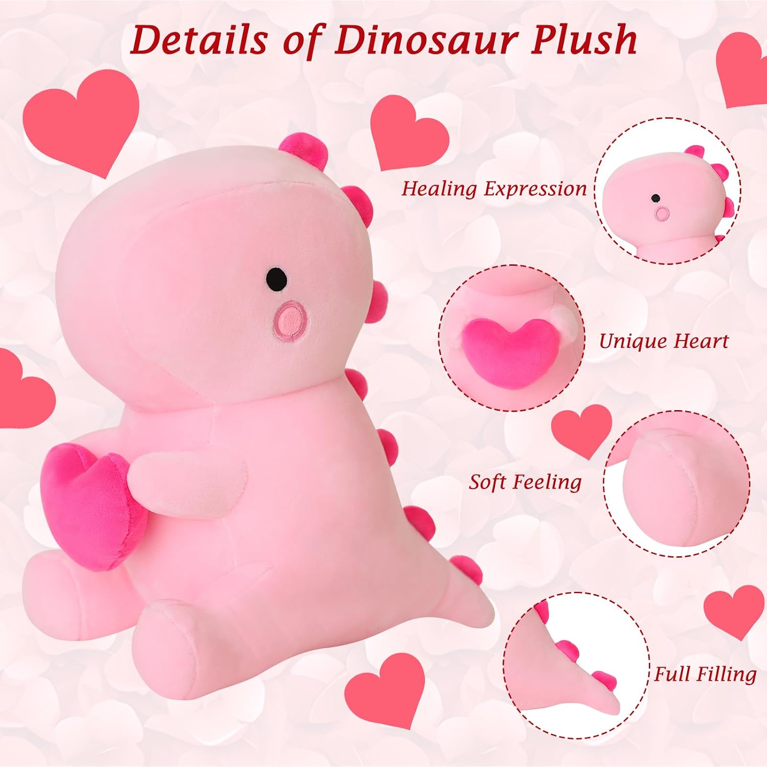 Detalle 2 de Dinosaur plush heart 30cm