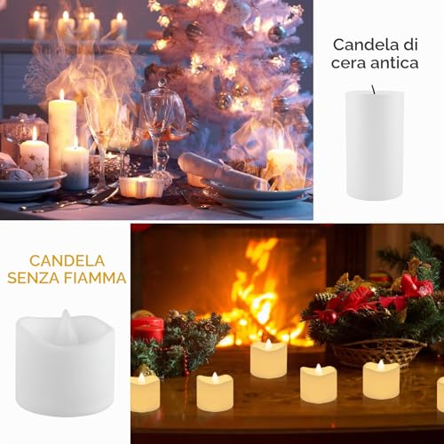 Detalle de CNMTCCO Candela LED senza fiamma 24 pezzi – Luce calda e sicura per decorazioni festive