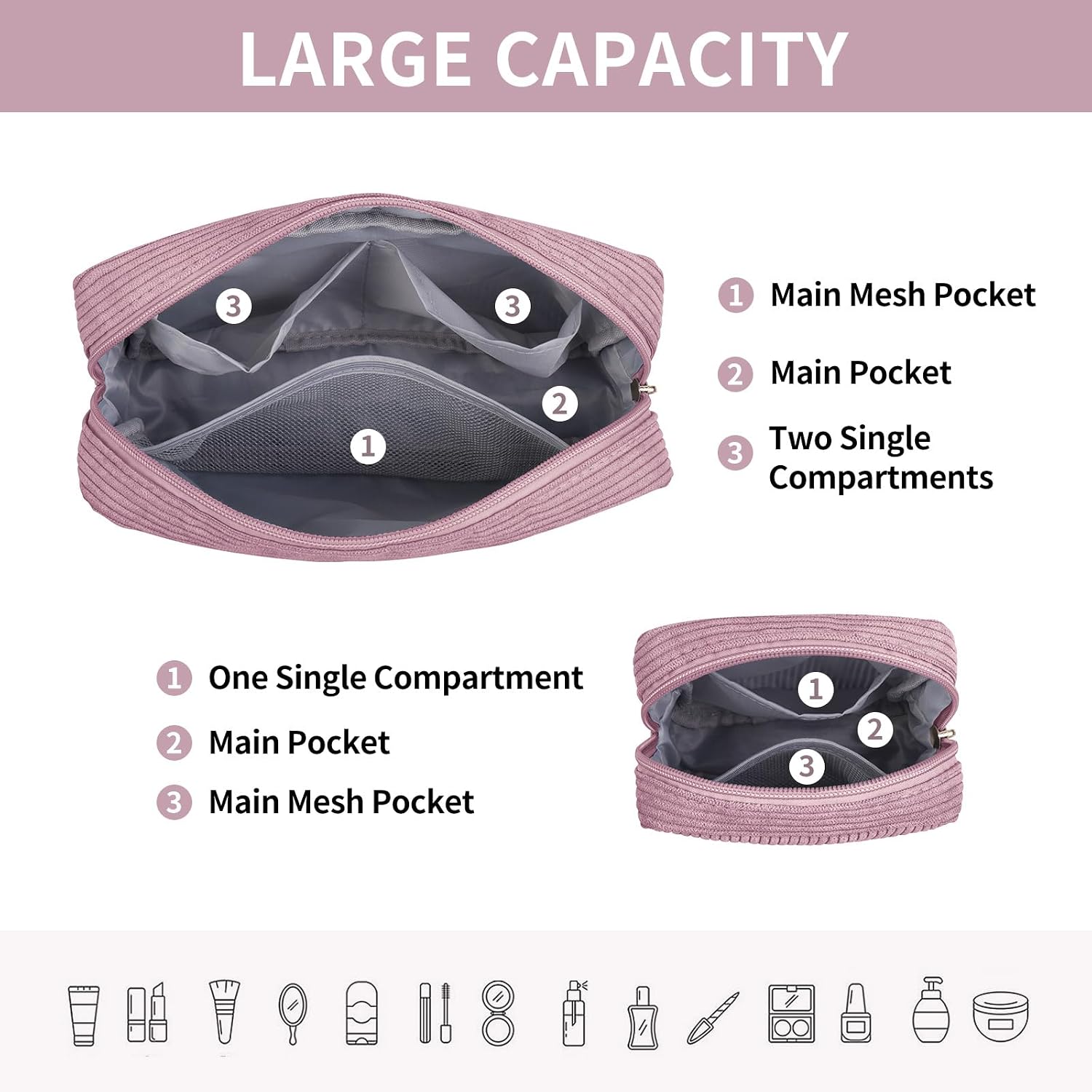 Detalle de MAGEFY Small Makeup Bag 4.7x5.1 in