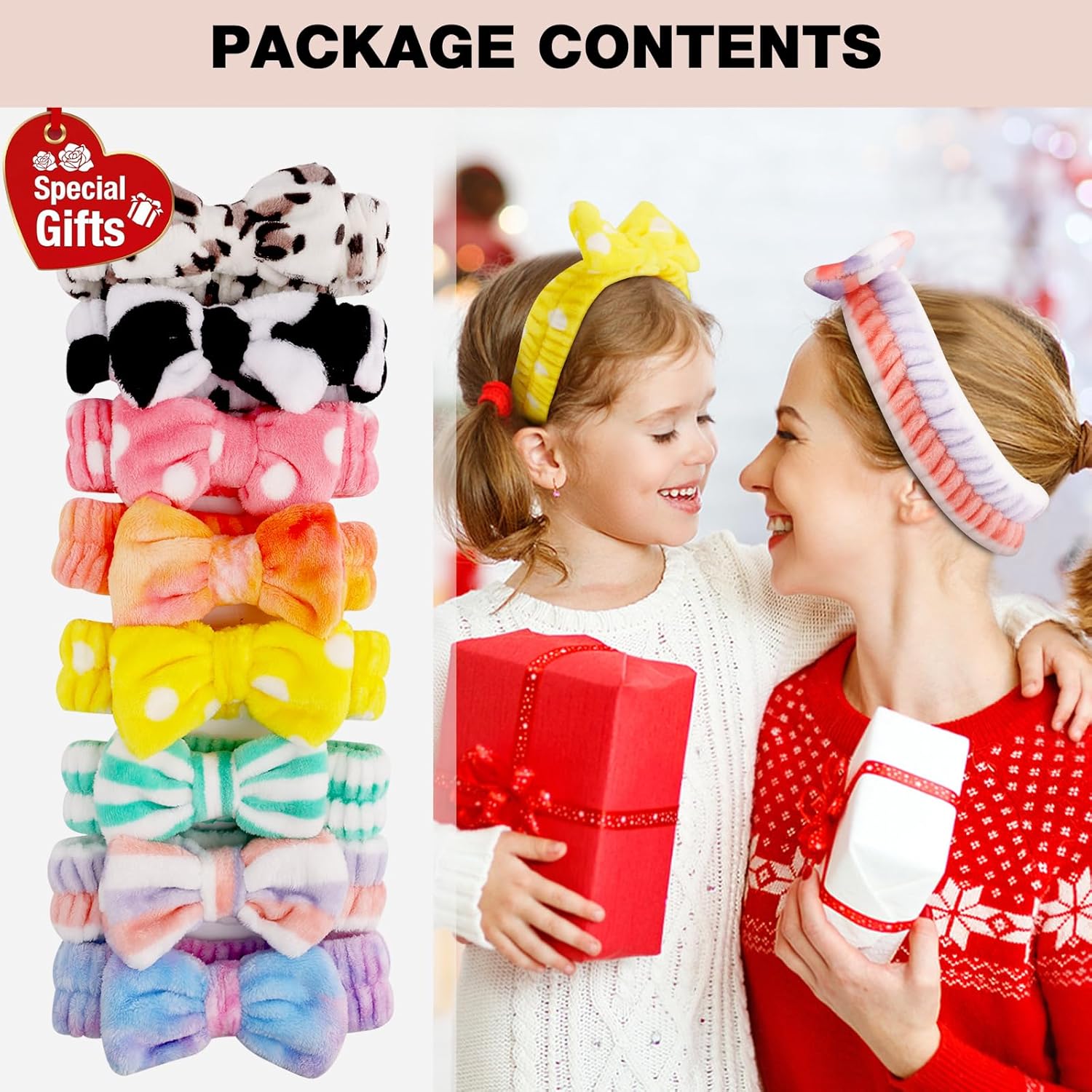 Thumbnail 2 de YOOVR 8-Piece Spa Headband Set (Microfiber, Elastic) for Face Washing & Skincare