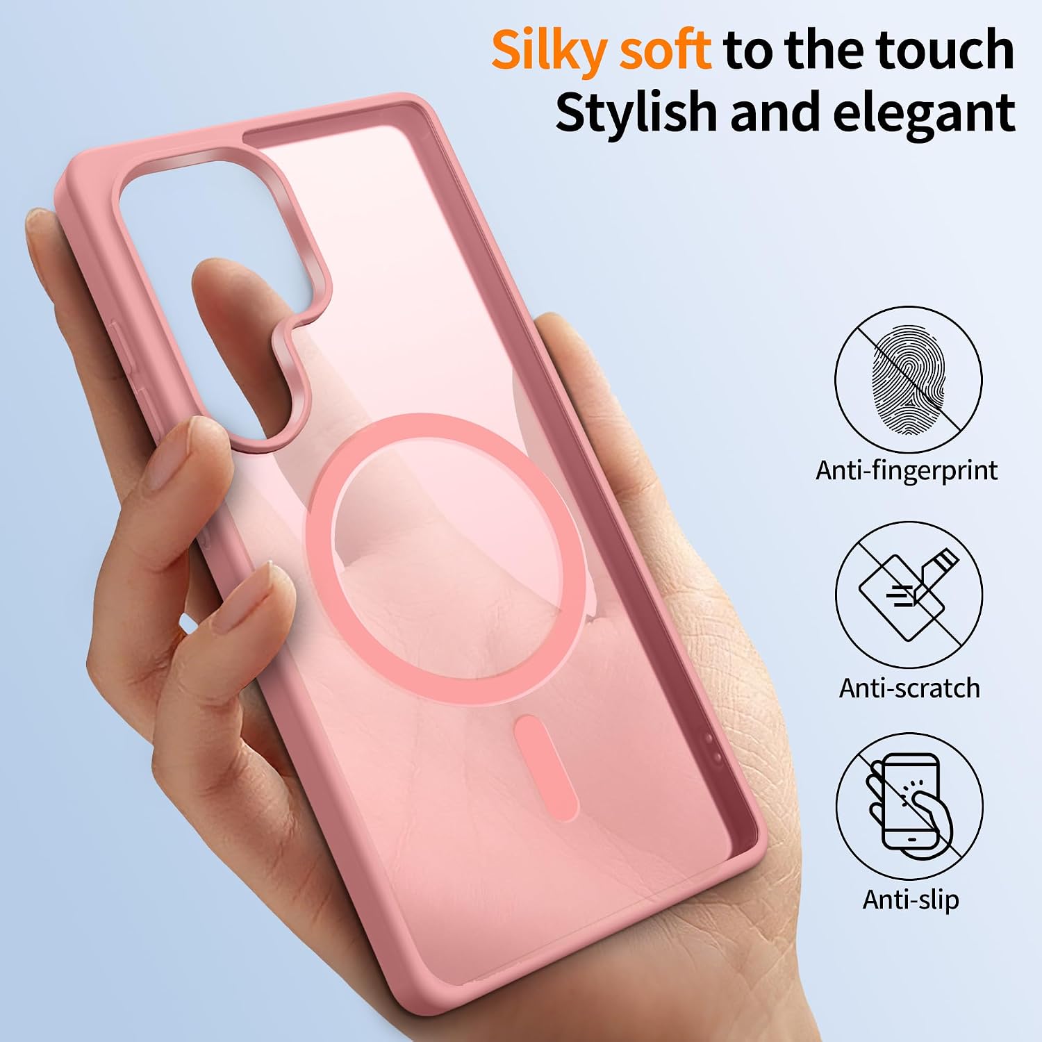 Thumbnail 5 de Jshru Magnetic Case for Samsung S25 Ultra – Slim Translucent with MagSafe, 2mm Camera Guard