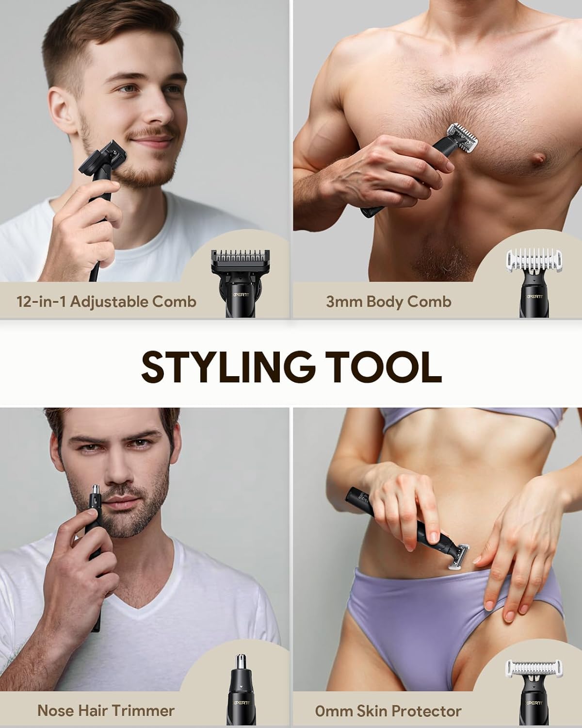 Thumbnail 3 de Xpert T Magnetic Electric Beard Trimmer: All-in-One Grooming Kit for Men