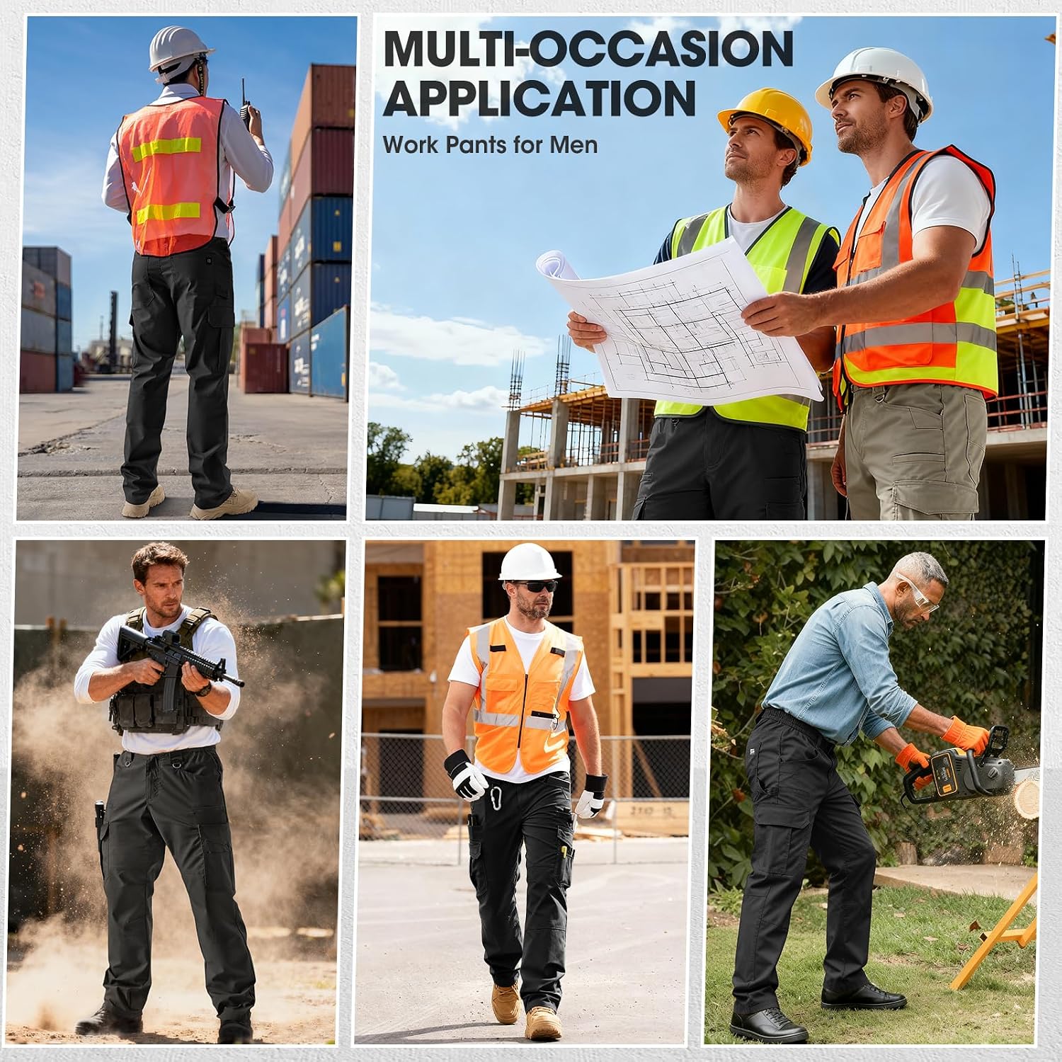 Thumbnail 6 de IGOLUMON Mens Work Trousers Cargo Stretch