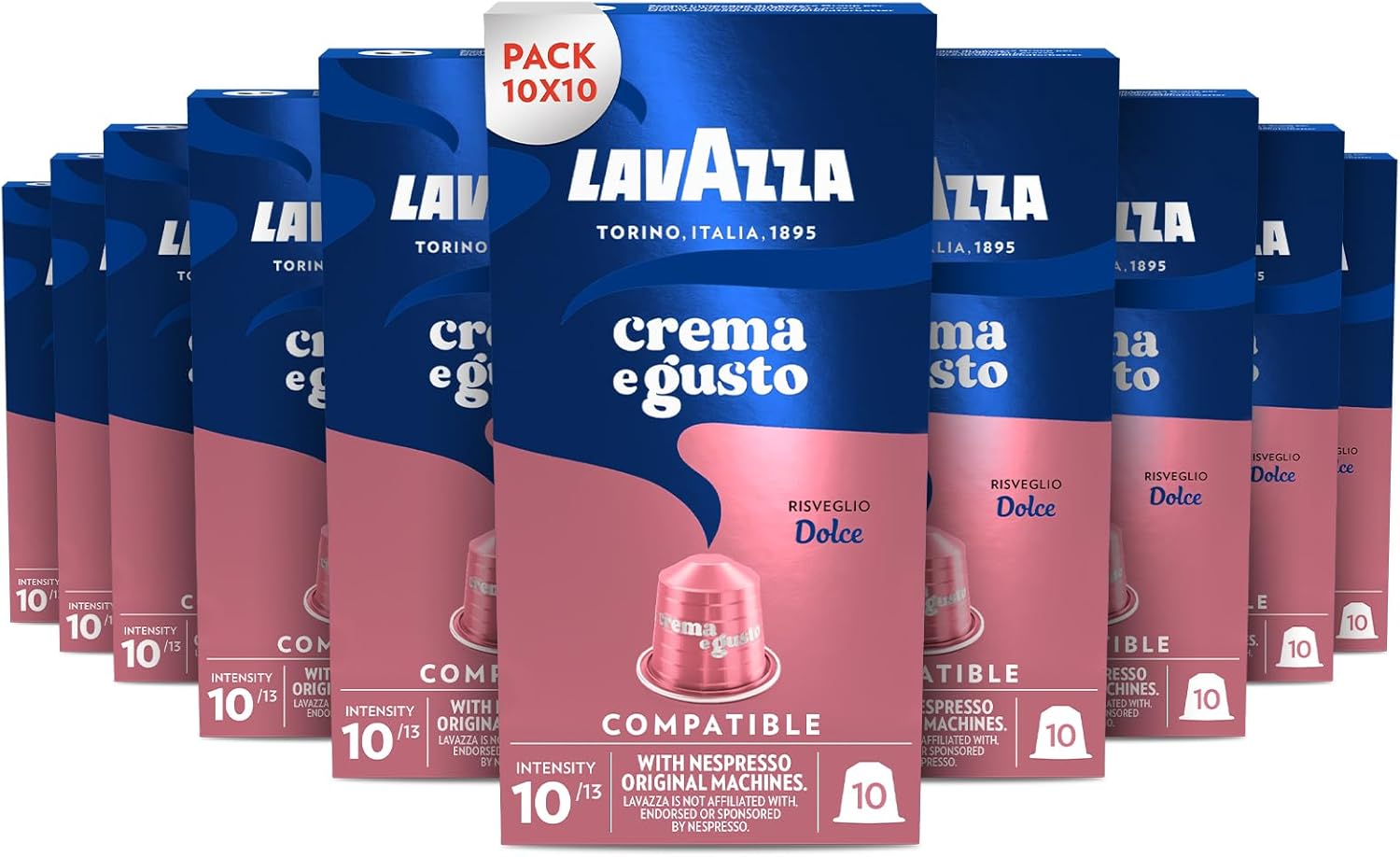 Detalle de Lavazza Crema e Gusto Dolce: Capsule compatibili Nespresso Original, 100 pezzi