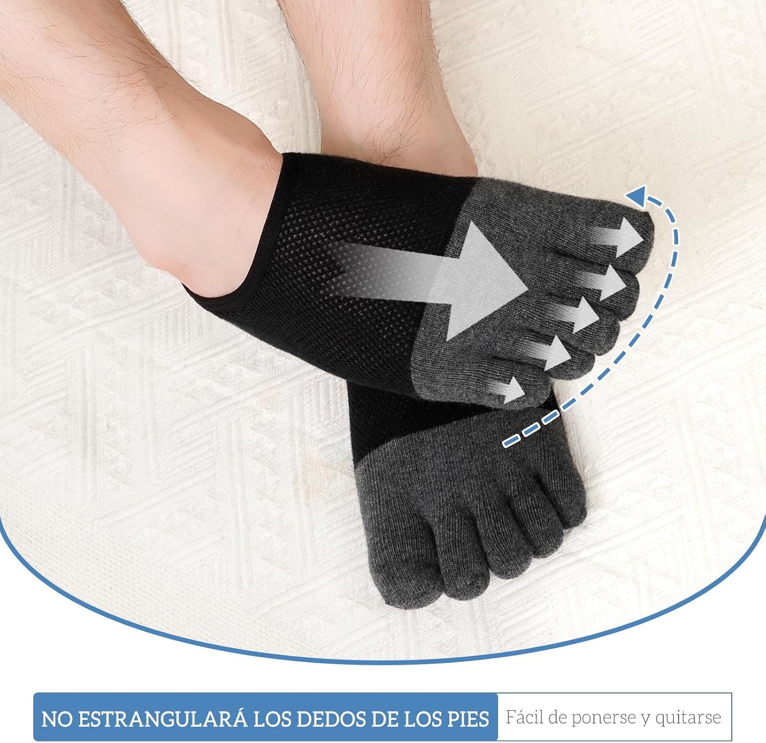 Thumbnail 3 de PUTUO Calcetines invisibles cinco dedos 4 pares