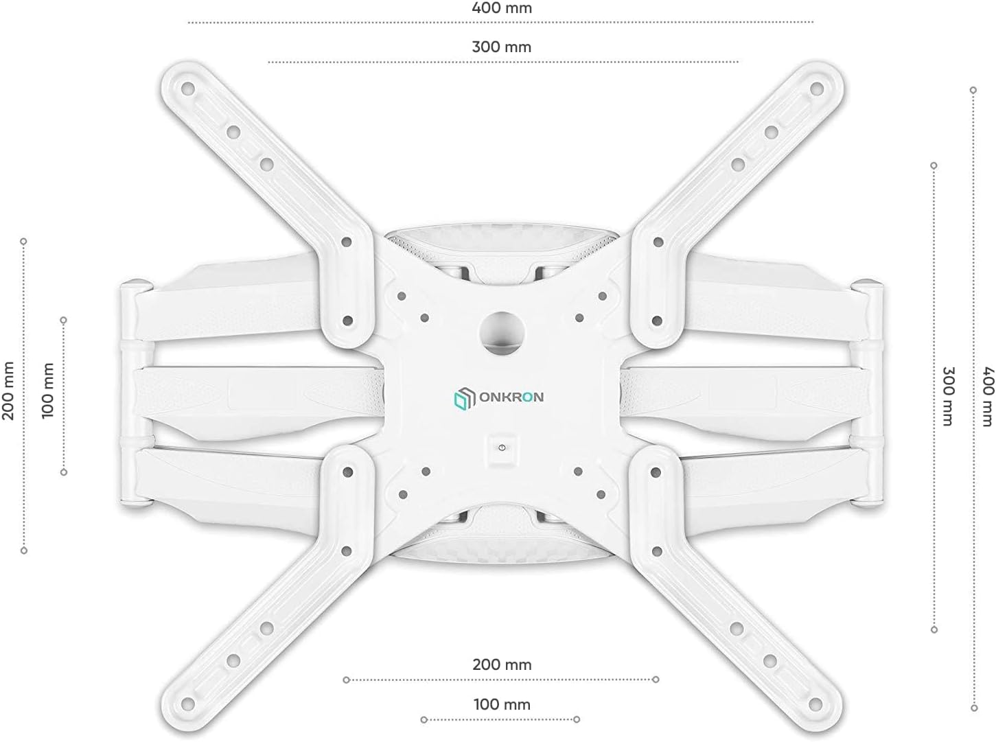 Thumbnail 1 de ONKRON Supporto TV da parete M5-W per TV 37–70 pollici, braccio inclinabile e girevole VESA 100x100–400x400, bianco M5-W