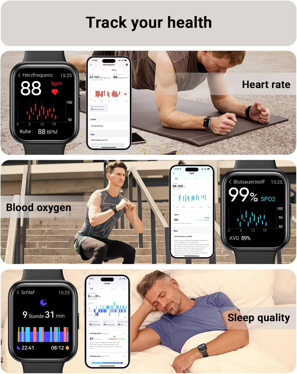 Detalle 2 de Tensky Smart Watch 1.8" Fitness Tracker