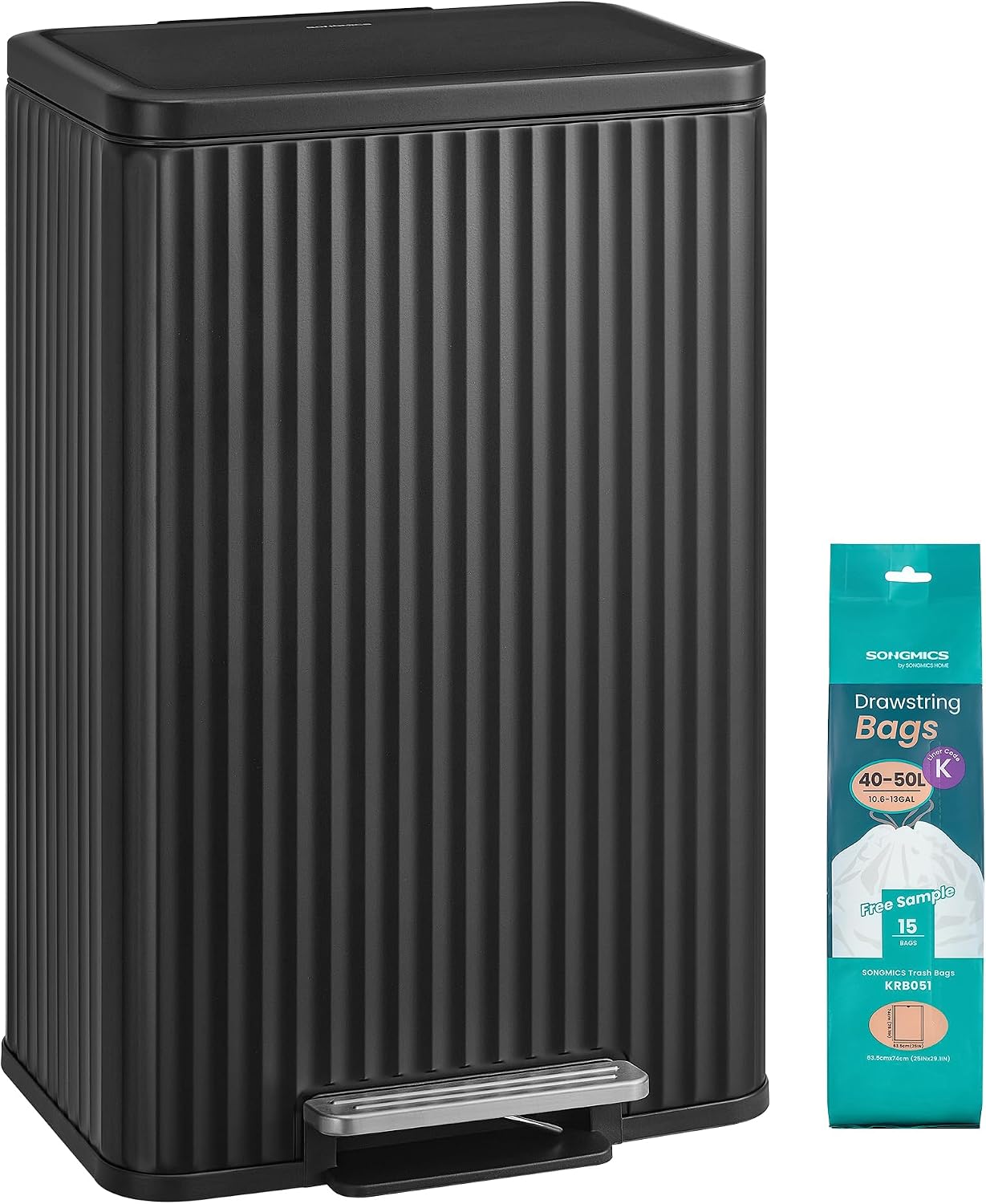 Detalle de SONGMICS LTB586BZ02 50 L poubelle de cuisine