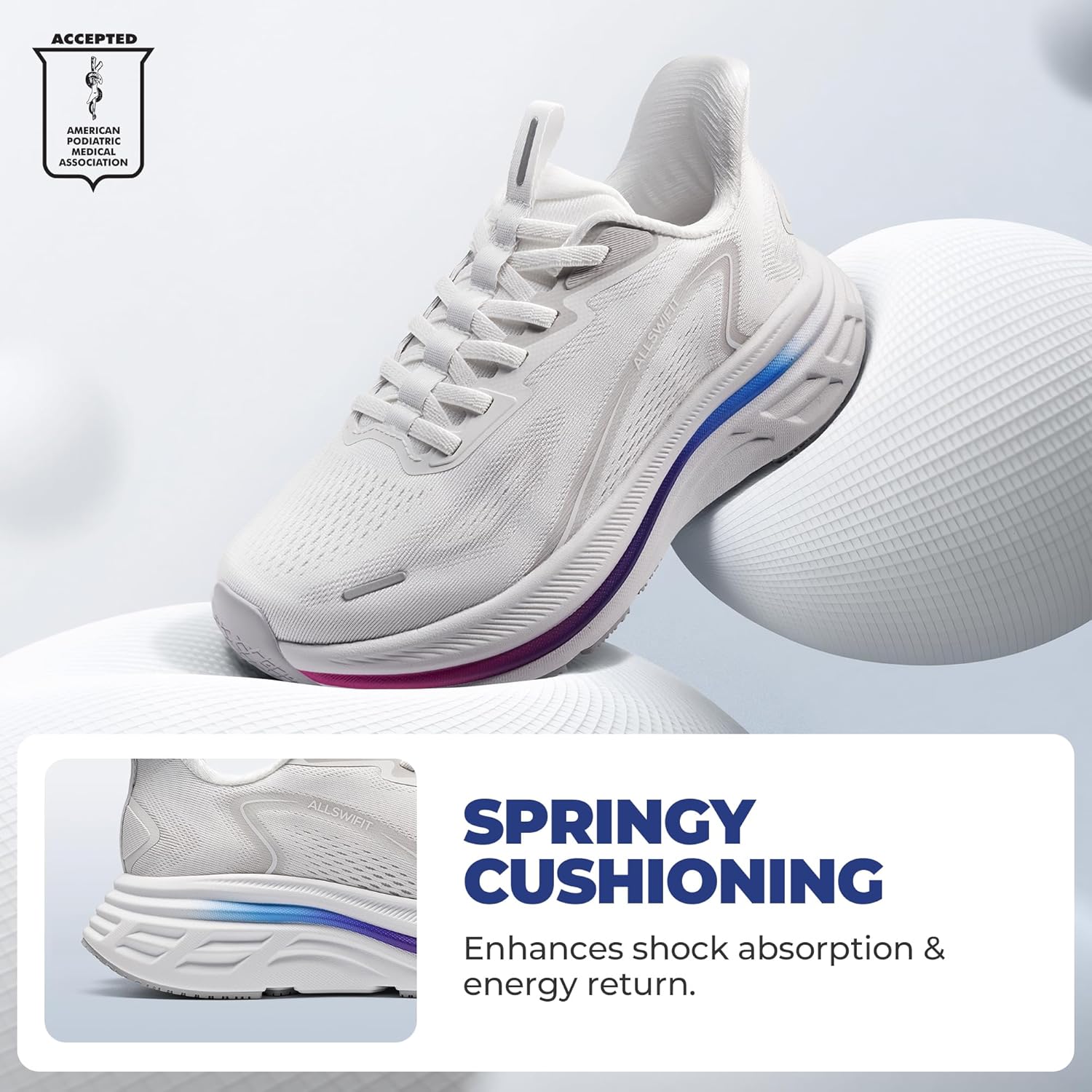 Detalle de AllswiFit Women's Slip-On Walking Shoes: Hands-Free Cushion and Everyday Comfort