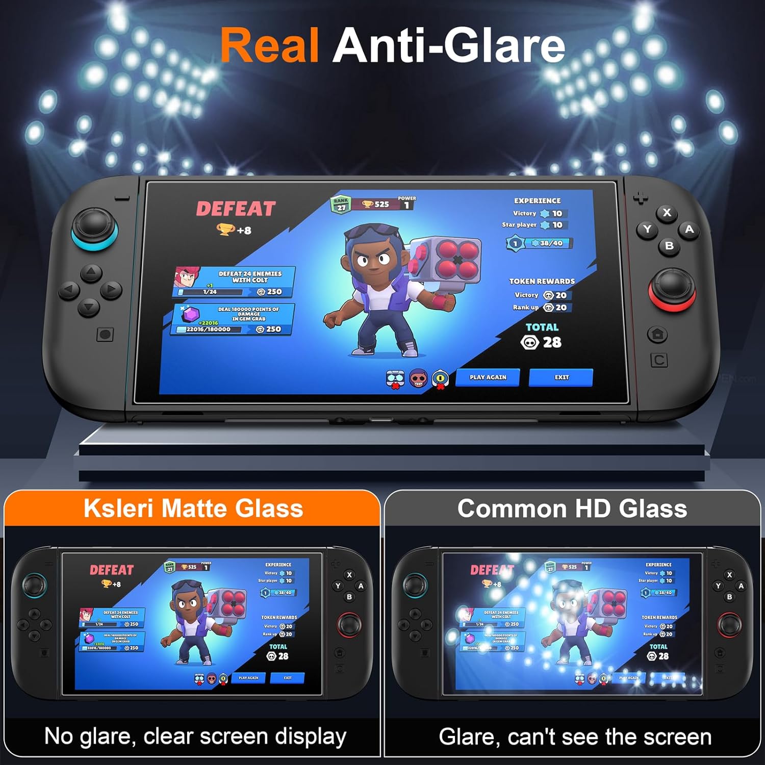 Thumbnail 1 de Ksleri Matt Schutzfolie für Nintendo Switch 2 Model 2025 – 9H Displayfolien, matte Oberfläche, Anti-Fingerabdruck, Blendschutz (2er Set)