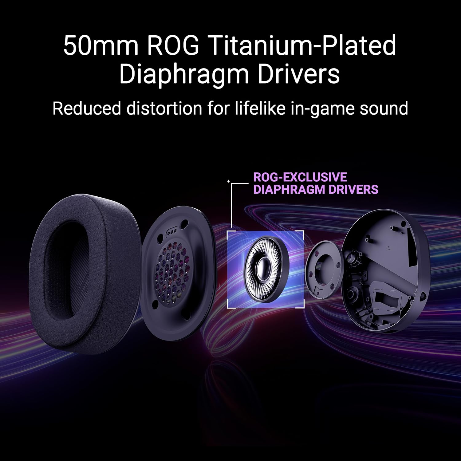 Thumbnail 3 de ASUS ROG Pelta cuffie gaming wireless con 2.4GHz e Bluetooth, driver da 50 mm in titanio