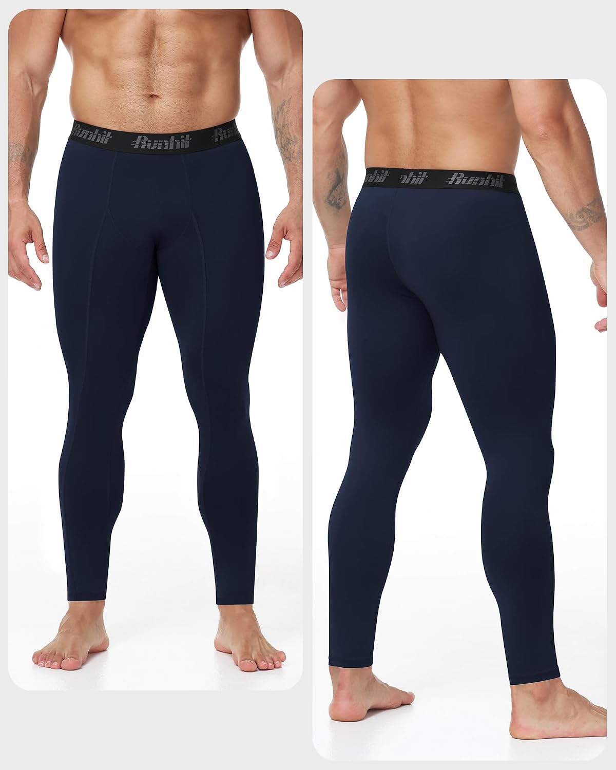 Thumbnail 1 de Runhit 1/3er Pack Kompressionshose Herren – schnelltrocknende lange Sportleggings für Lauftraining & Gym