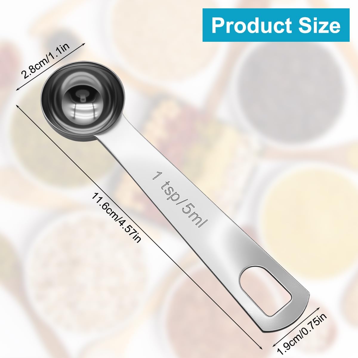 Thumbnail 1 de Stainless Steel Measuring Spoons, 5 ml