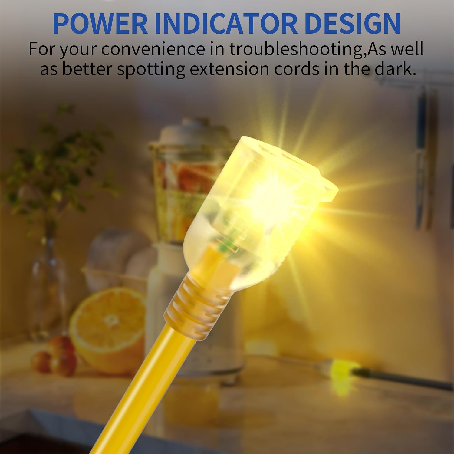 Thumbnail 5 de cismorvex 50-Foot 10/3 Outdoor/Indoor Extension Cord, Lighted, Yellow