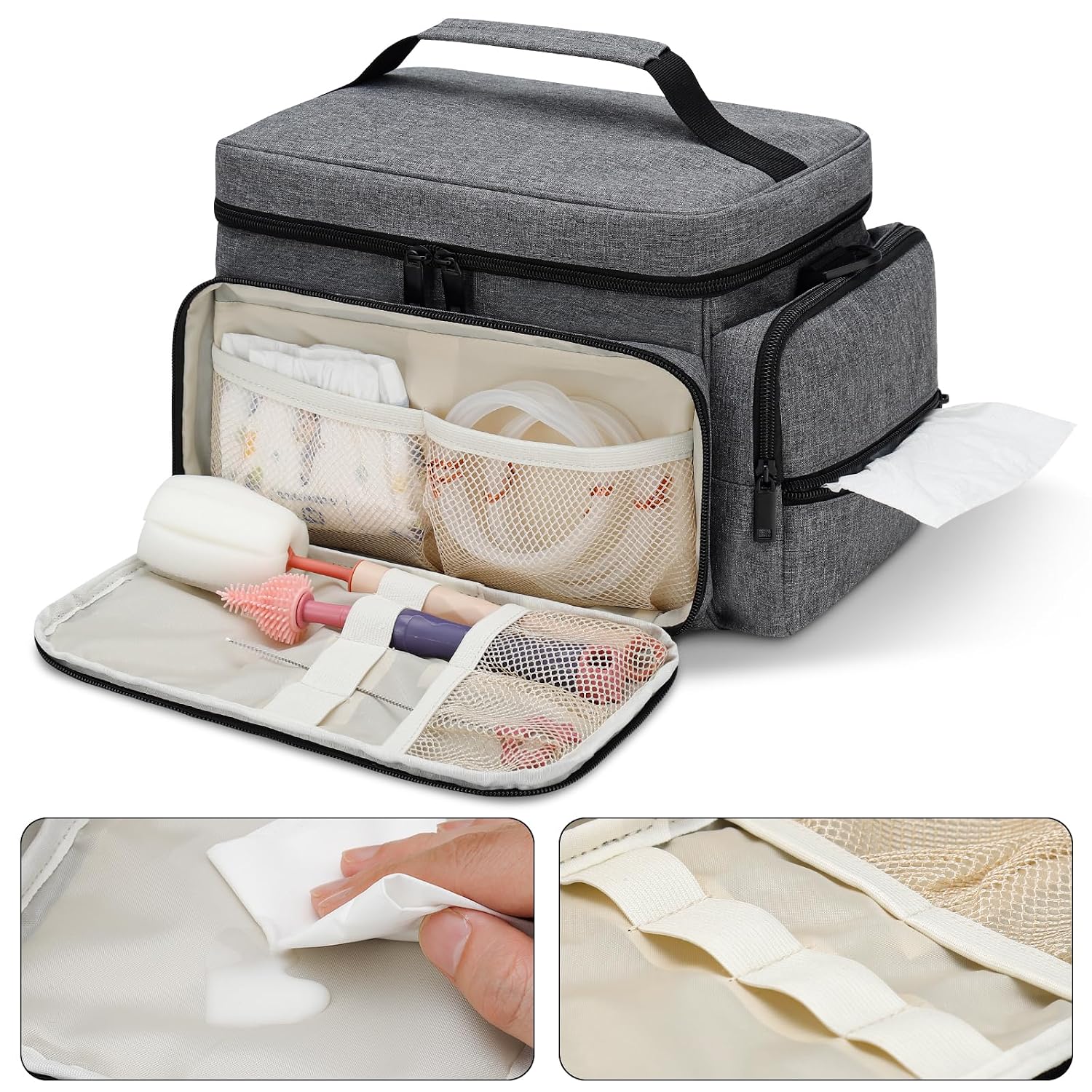 Thumbnail 3 de Breast Pump Bag for Spectra S1 and S2 with Waterproof Mat, Gray